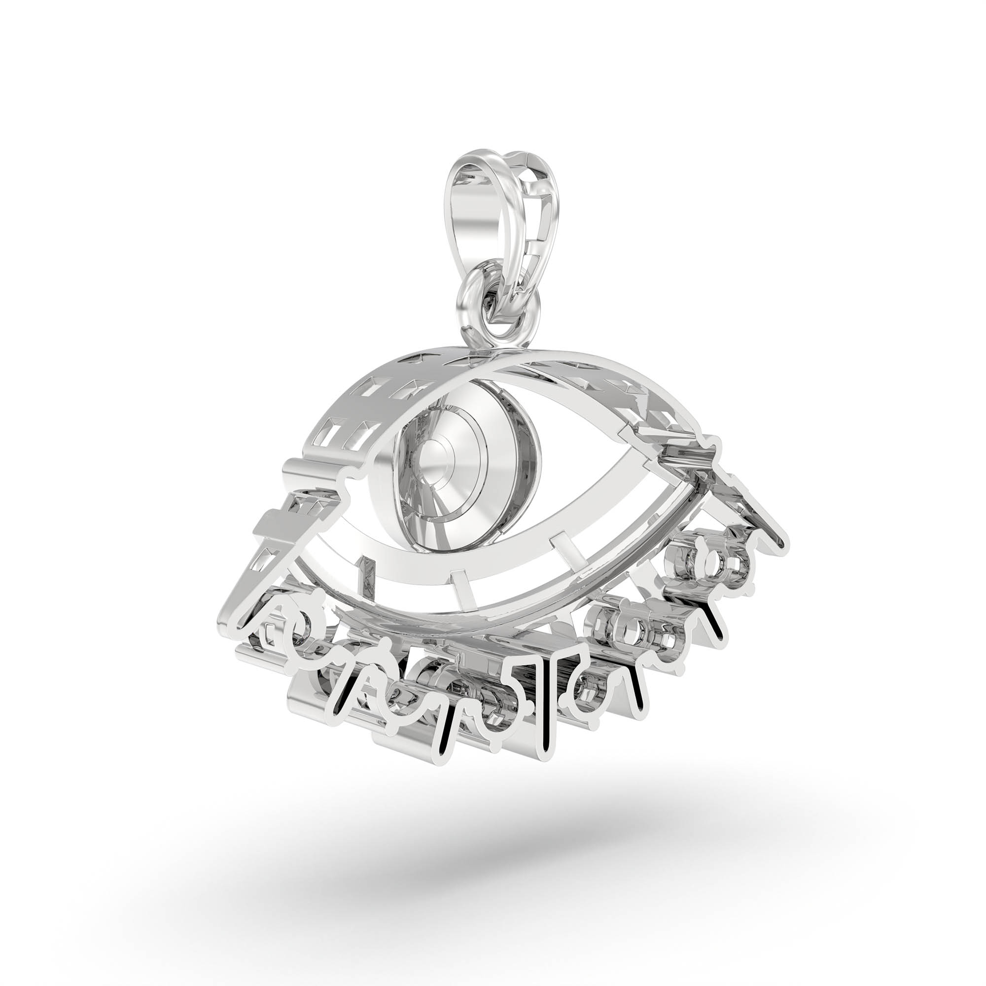 Evil Eye Pendant with Lab-Grown Diamonds in 18K White Gold – 0.15 Ct, 2.4 g thumbnail