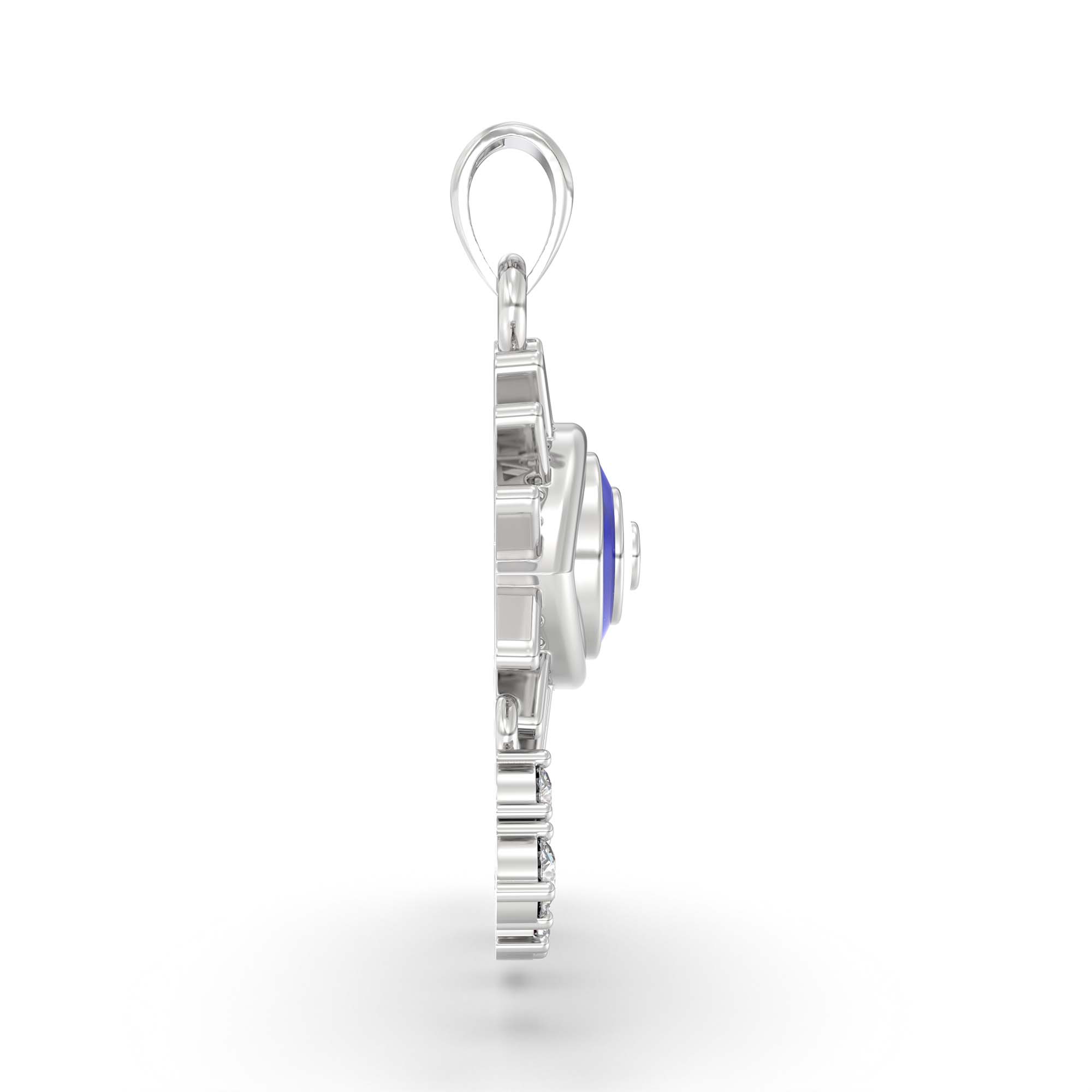Evil Eye Pendant with Lab-Grown Diamonds in 18K White Gold – 0.31 Ct thumbnail