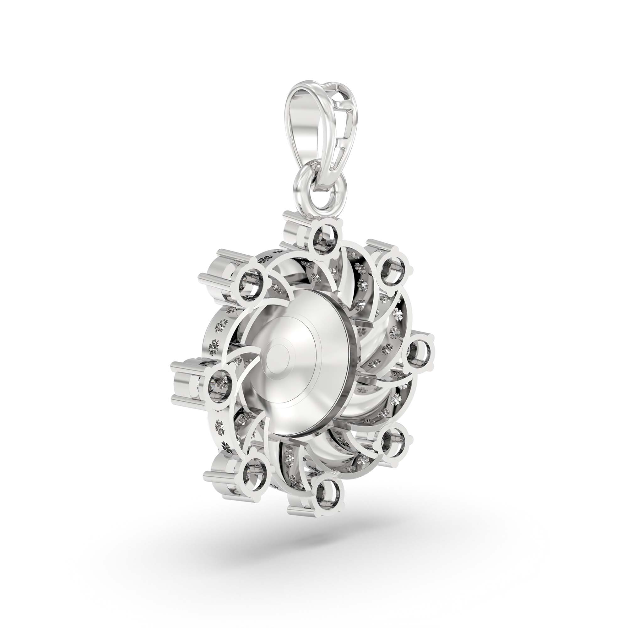 Evil Eye Pendant with Lab-Grown Diamonds in 18K White Gold – 0.22 Ct, 2 g (Design K1-8) thumbnail