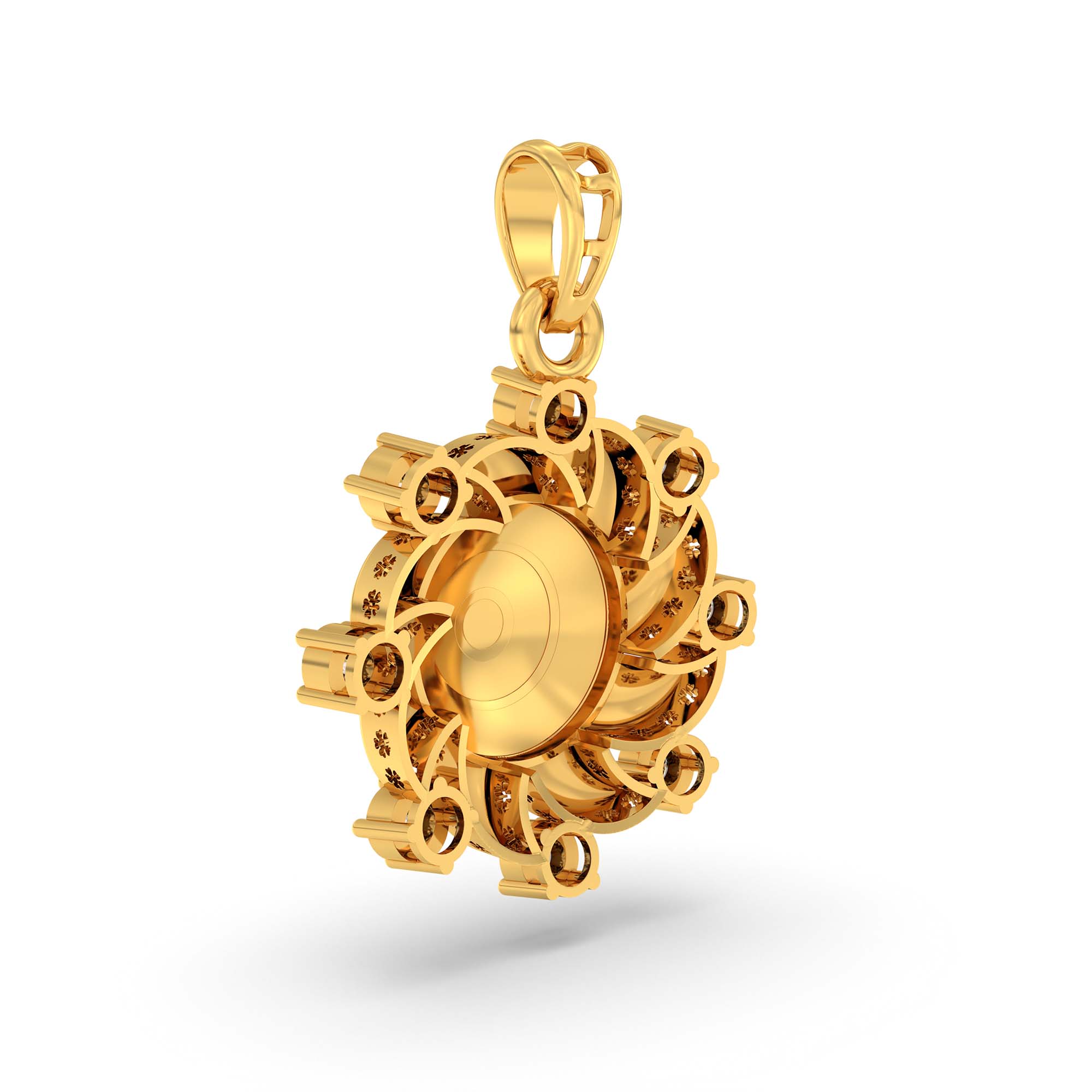 Evil Eye Pendant with Lab-Grown Diamonds in 22K Yellow Gold – 0.22 Ct, 2 g (Design K1-8) thumbnail
