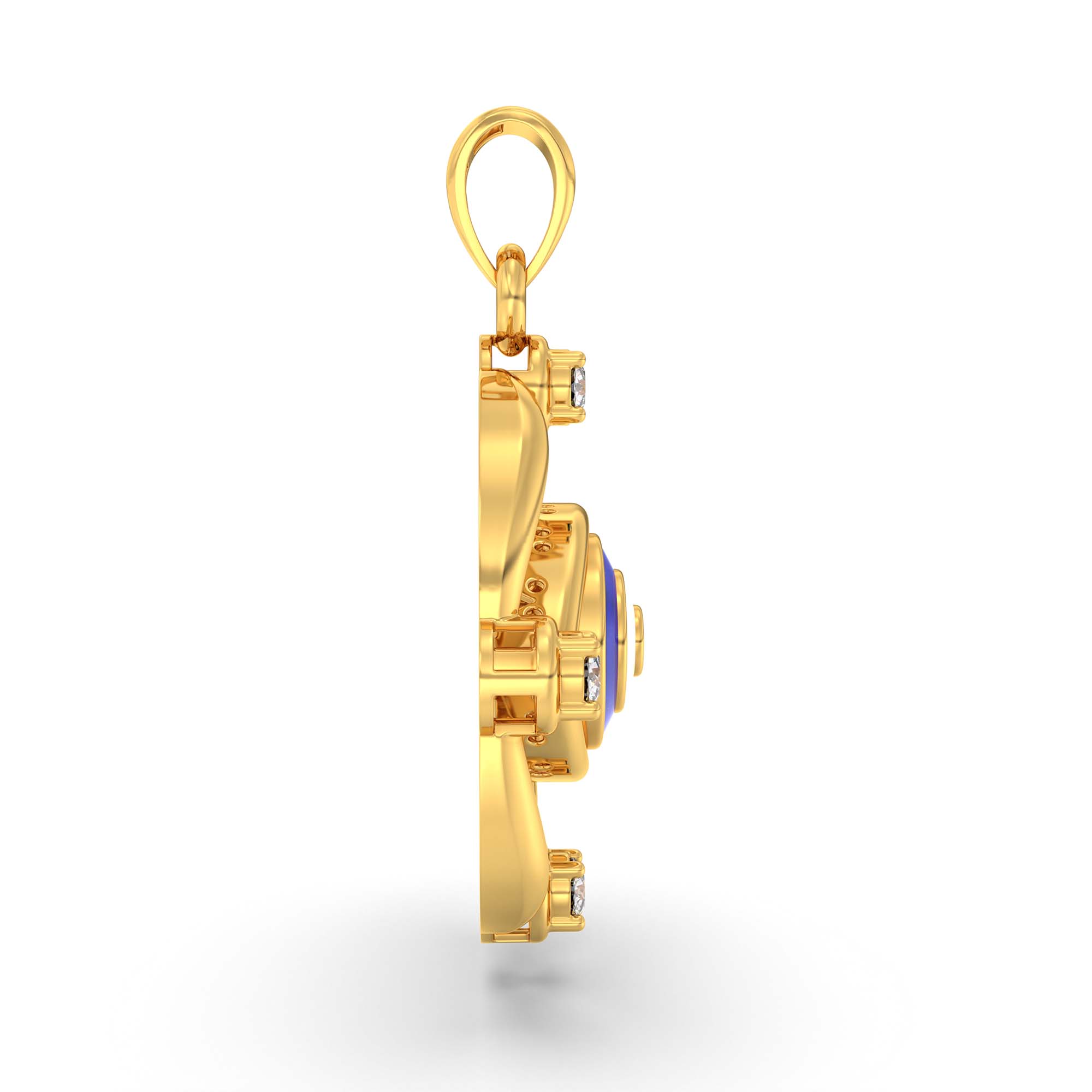 Evil Eye Pendant with Lab-Grown Diamonds in 22K Yellow Gold – 0.11 Ct, 2 g (Design K1-9) thumbnail