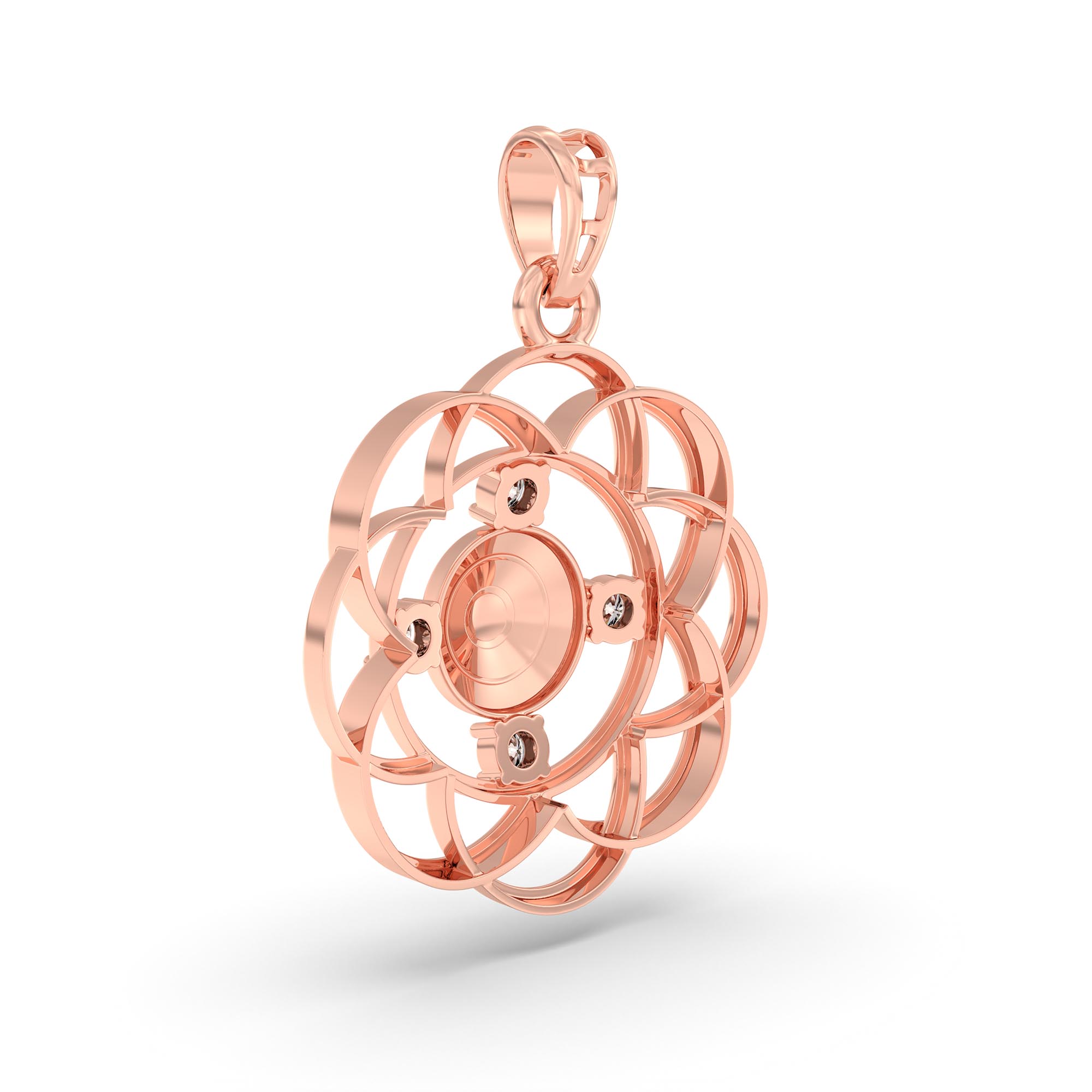 Evil Eye Pendant with Lab-Grown Diamonds in 18K Rose Gold – 0.11 Ct, 2 g (Design K1-11) thumbnail