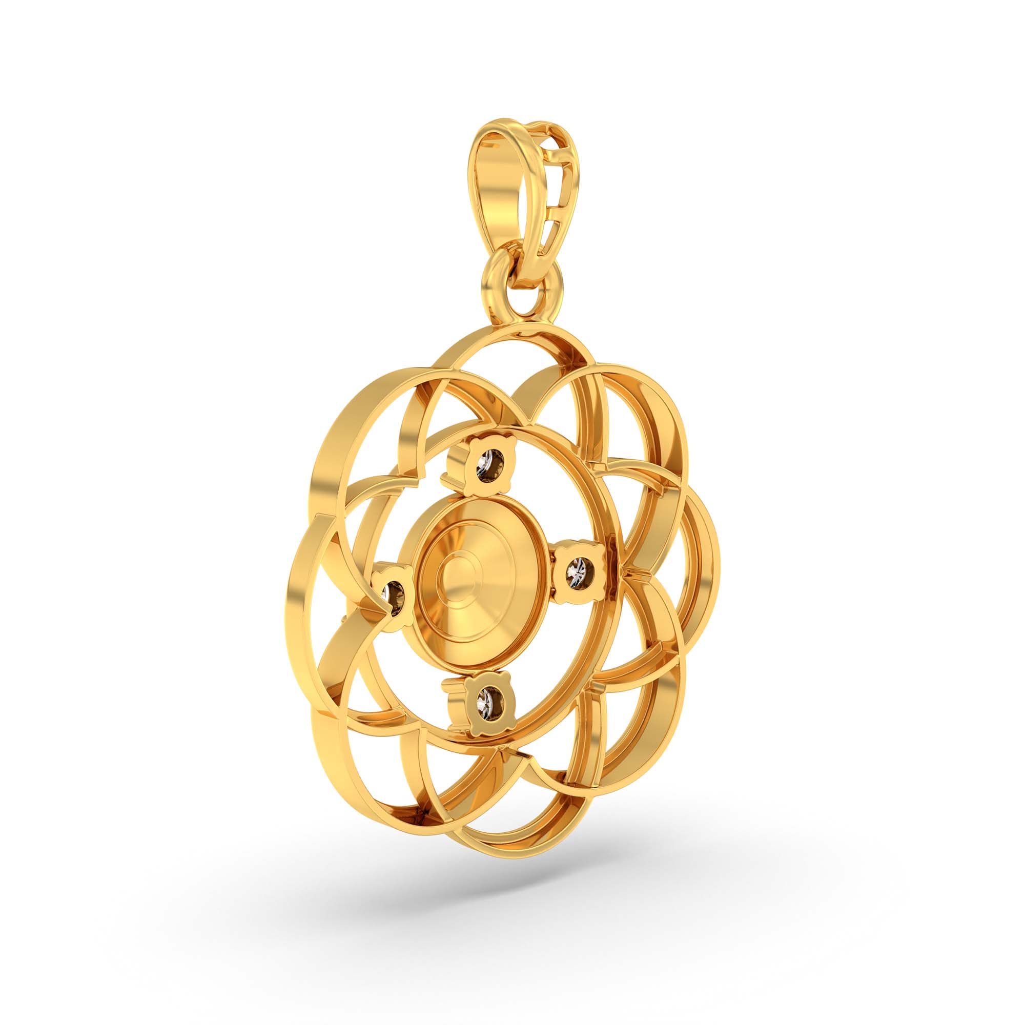 Evil Eye Pendant with Lab-Grown Diamonds in 22K Yellow Gold – 0.11 Ct, 2 g (Design K1-11) thumbnail