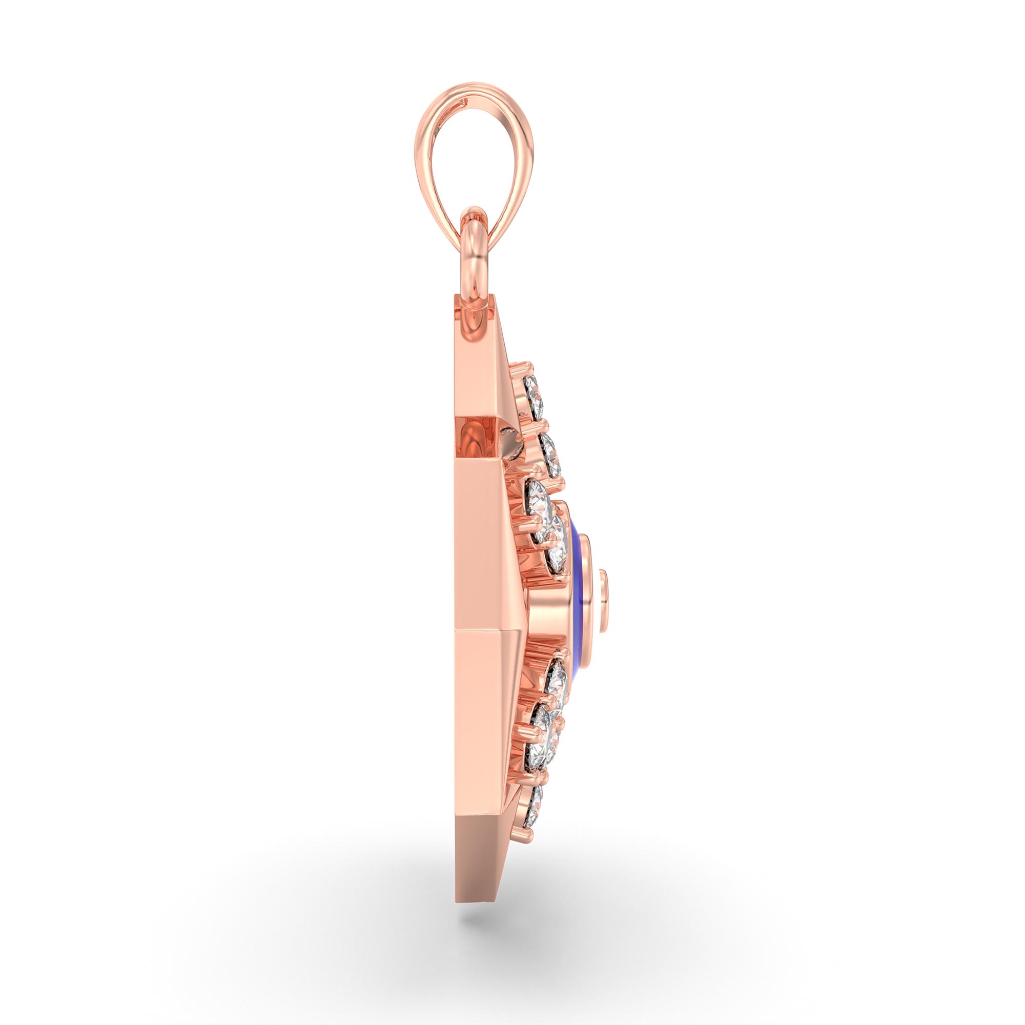 Evil Eye Pendant with Lab-Grown Diamonds in 18K Rose Gold – 0.32 Ct thumbnail