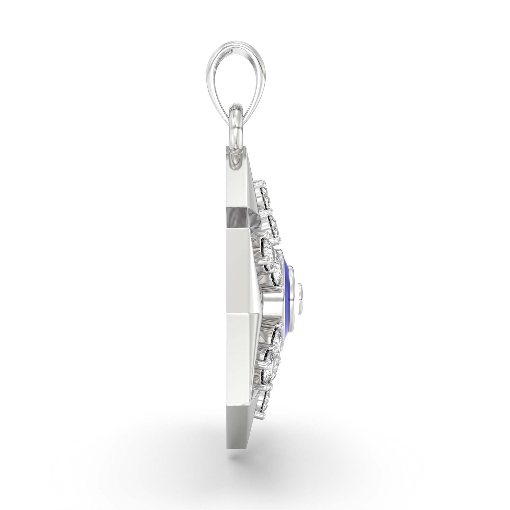 Evil Eye Pendant with Lab-Grown Diamonds in 18K White Gold – 0.32 Ct thumbnail