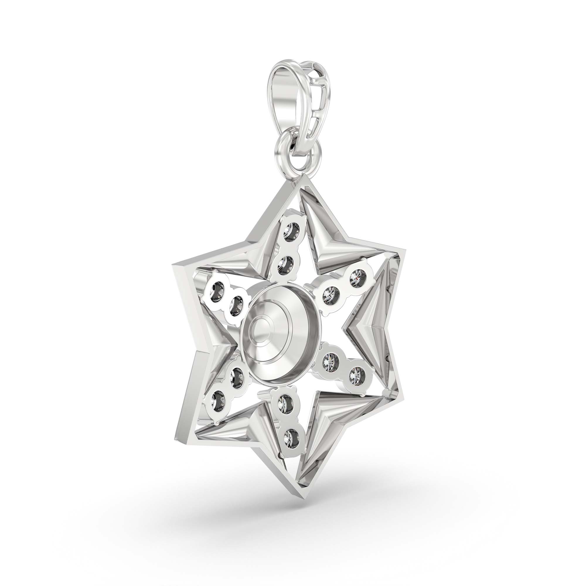 Evil Eye Pendant with Lab-Grown Diamonds in 18K White Gold – 0.32 Ct thumbnail