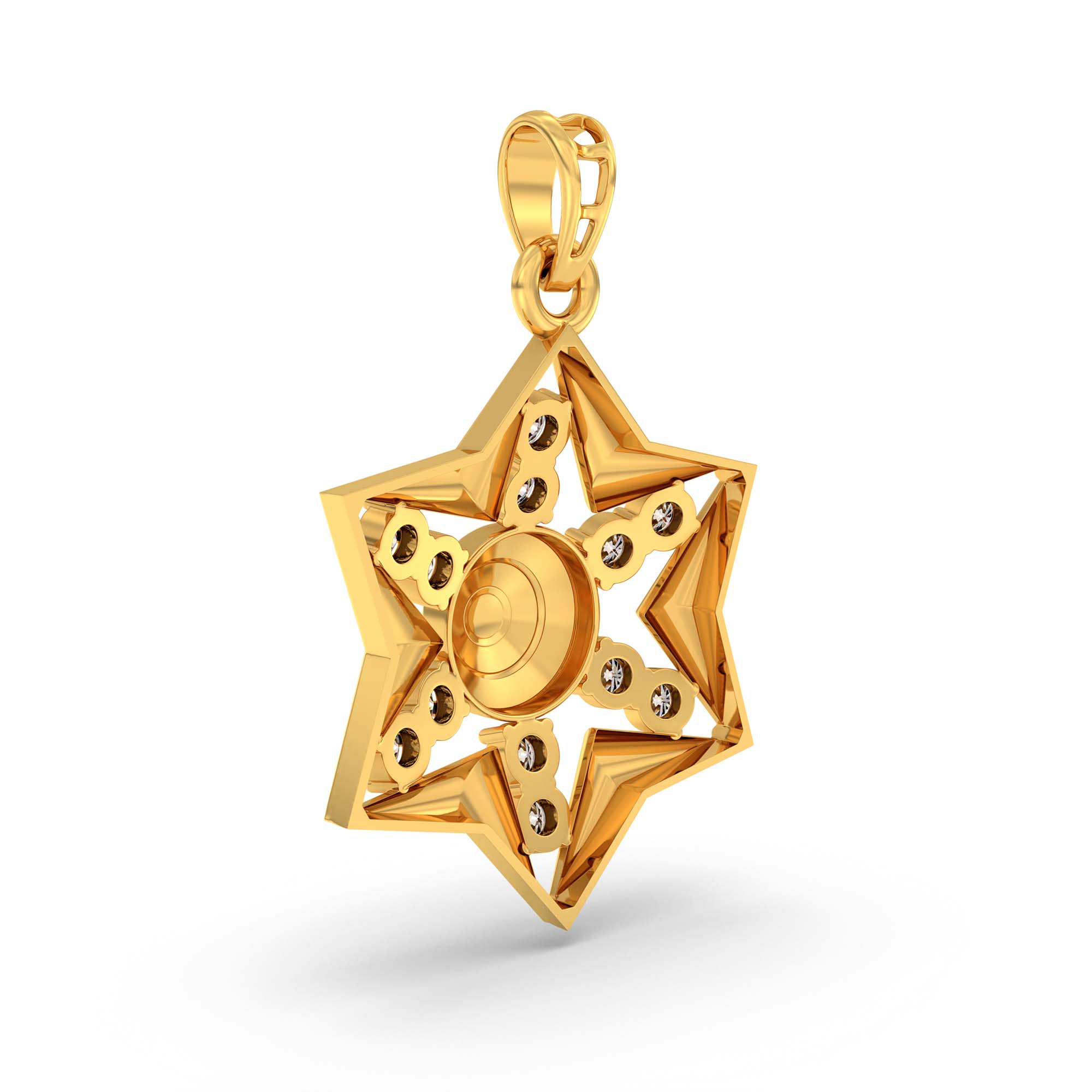 Evil Eye Pendant with Lab-Grown Diamonds in 22K Yellow Gold – 0.32 Ct thumbnail