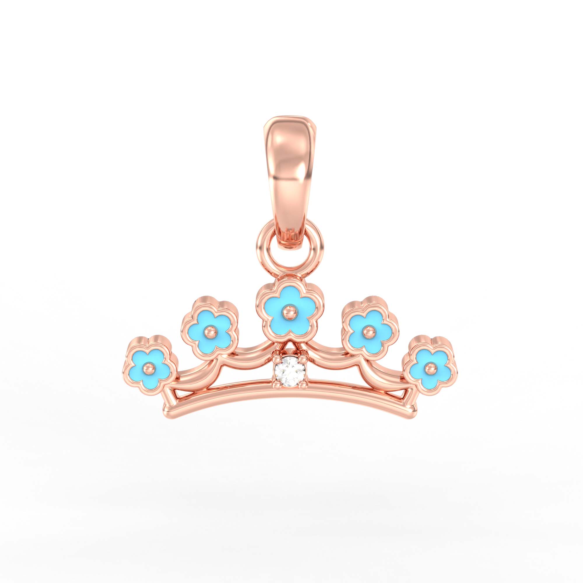 Kids Pendant in 18K Rose Gold with Lab grown diamond thumbnail
