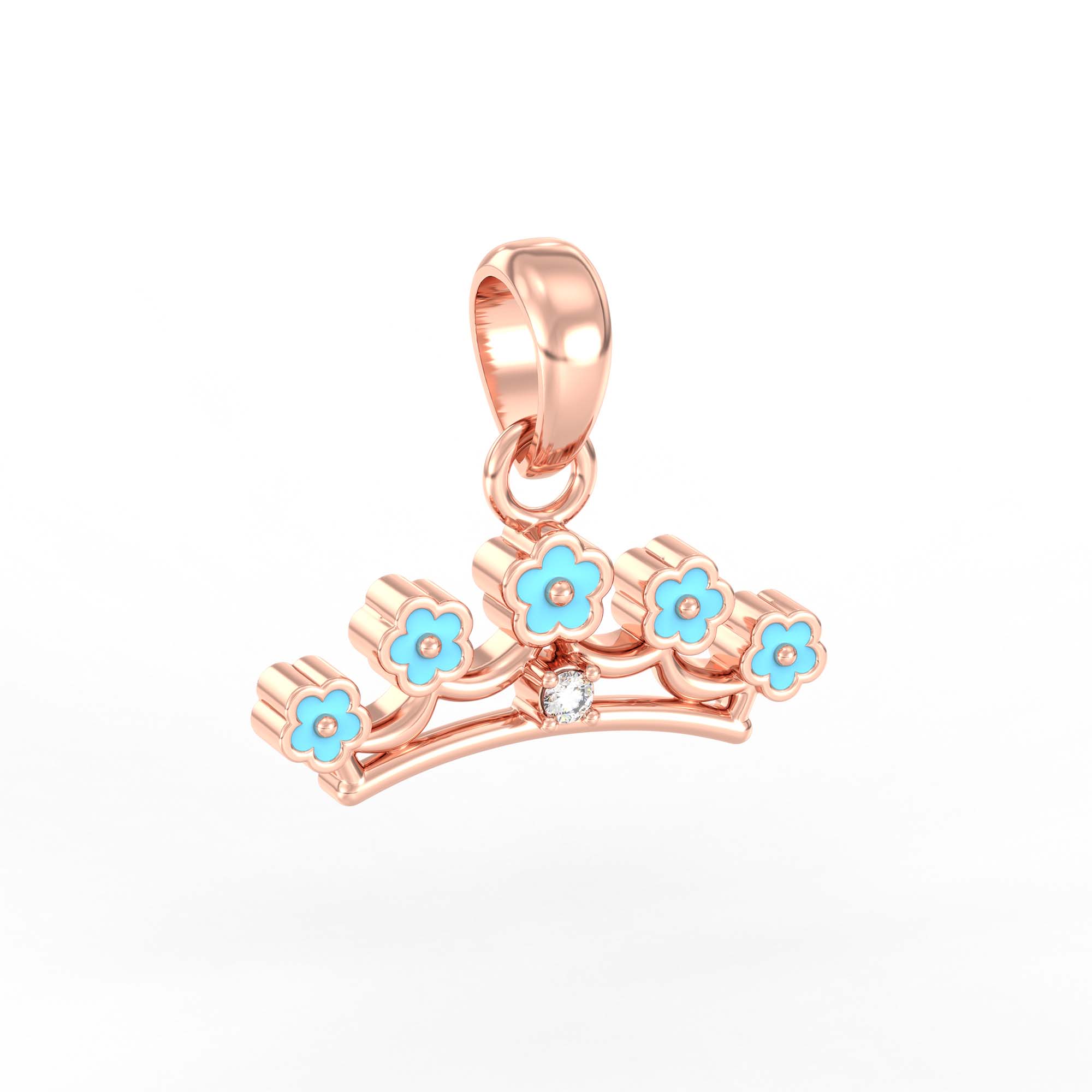 Kids Pendant in 18K Rose Gold with Lab grown diamond thumbnail