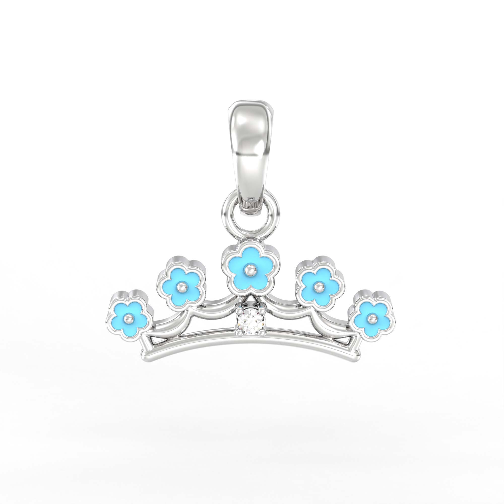 Kids Pendant in 18K White Gold with Lab grown diamond thumbnail