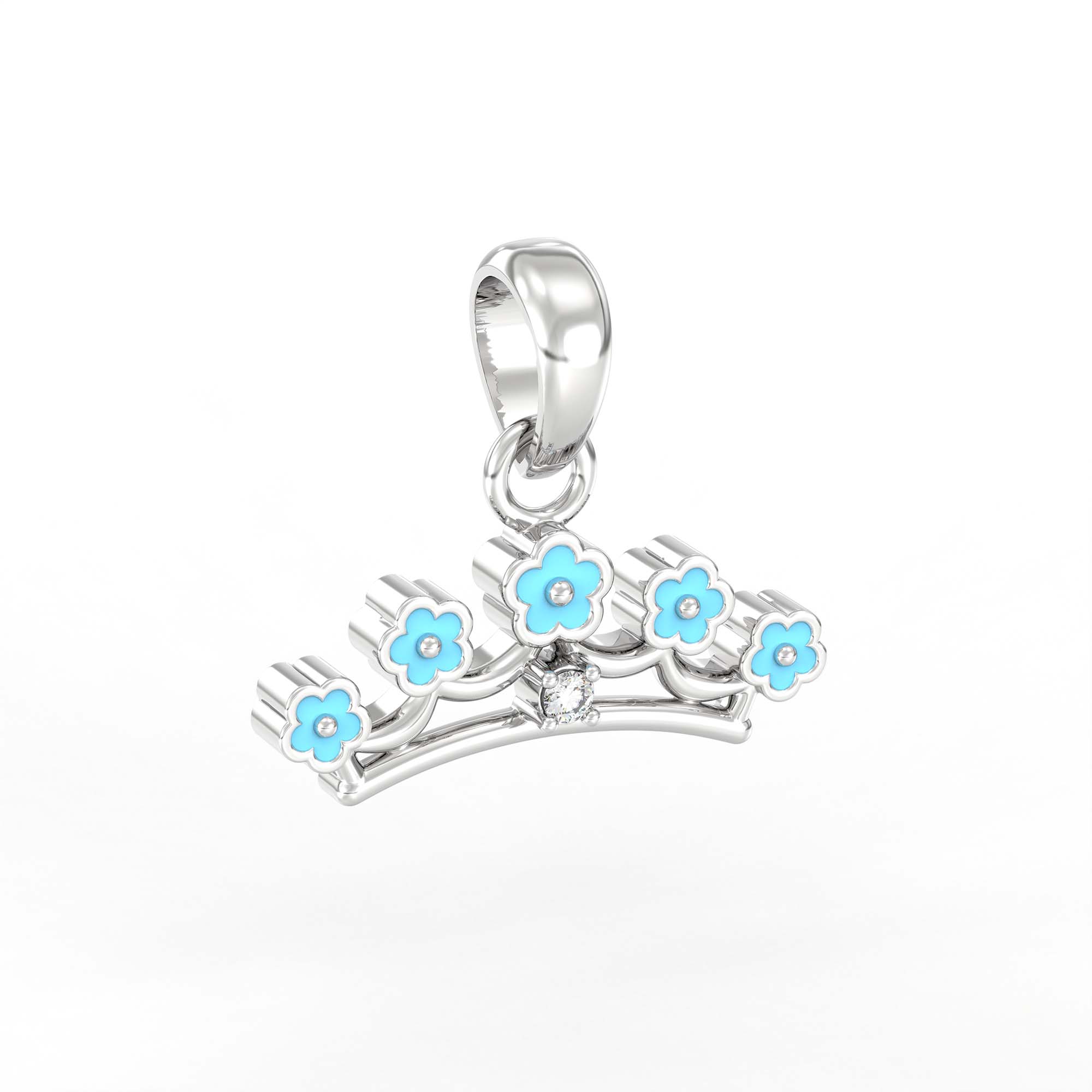 Kids Pendant in 18K White Gold with Lab grown diamond thumbnail