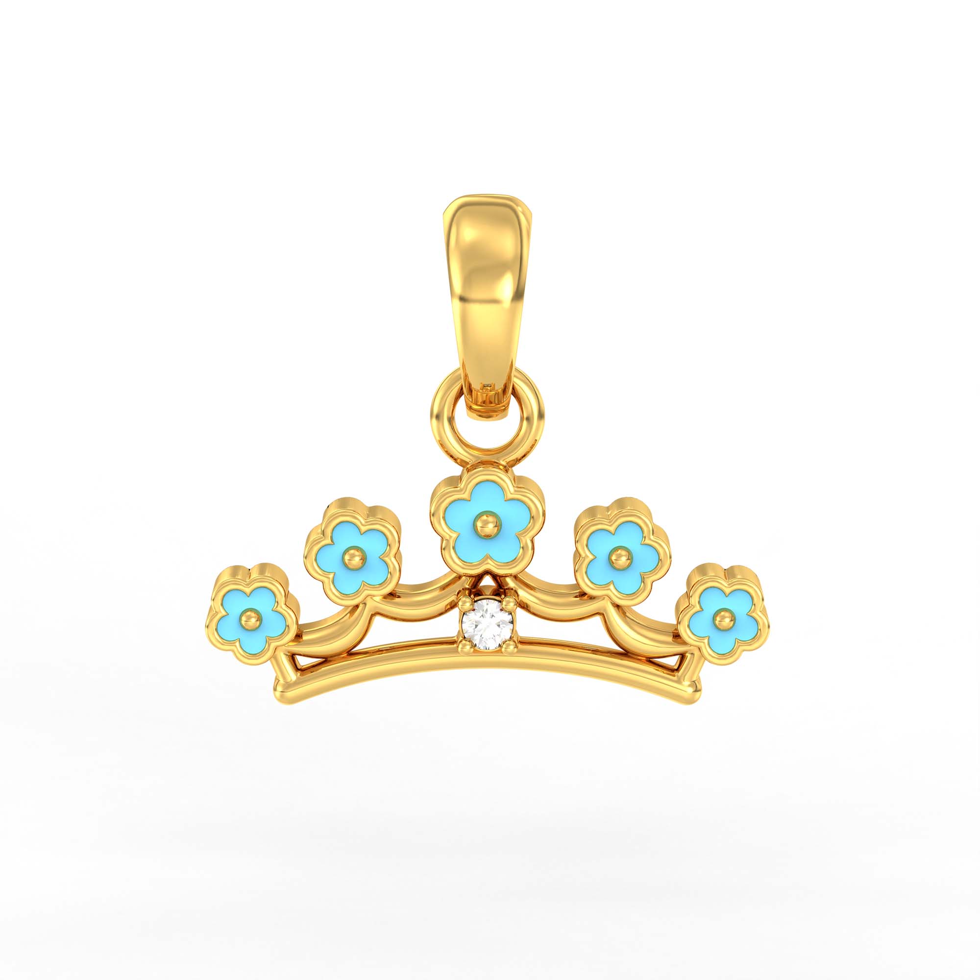 Kids Pendant in 22K Yellow Gold with Lab grown diamond thumbnail