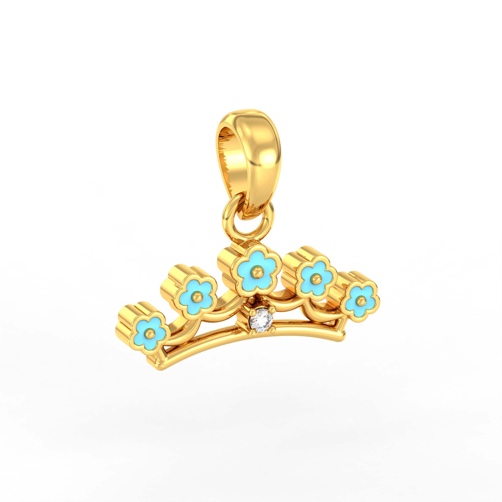 Kids Pendant in 22K Yellow Gold with Lab grown diamond thumbnail