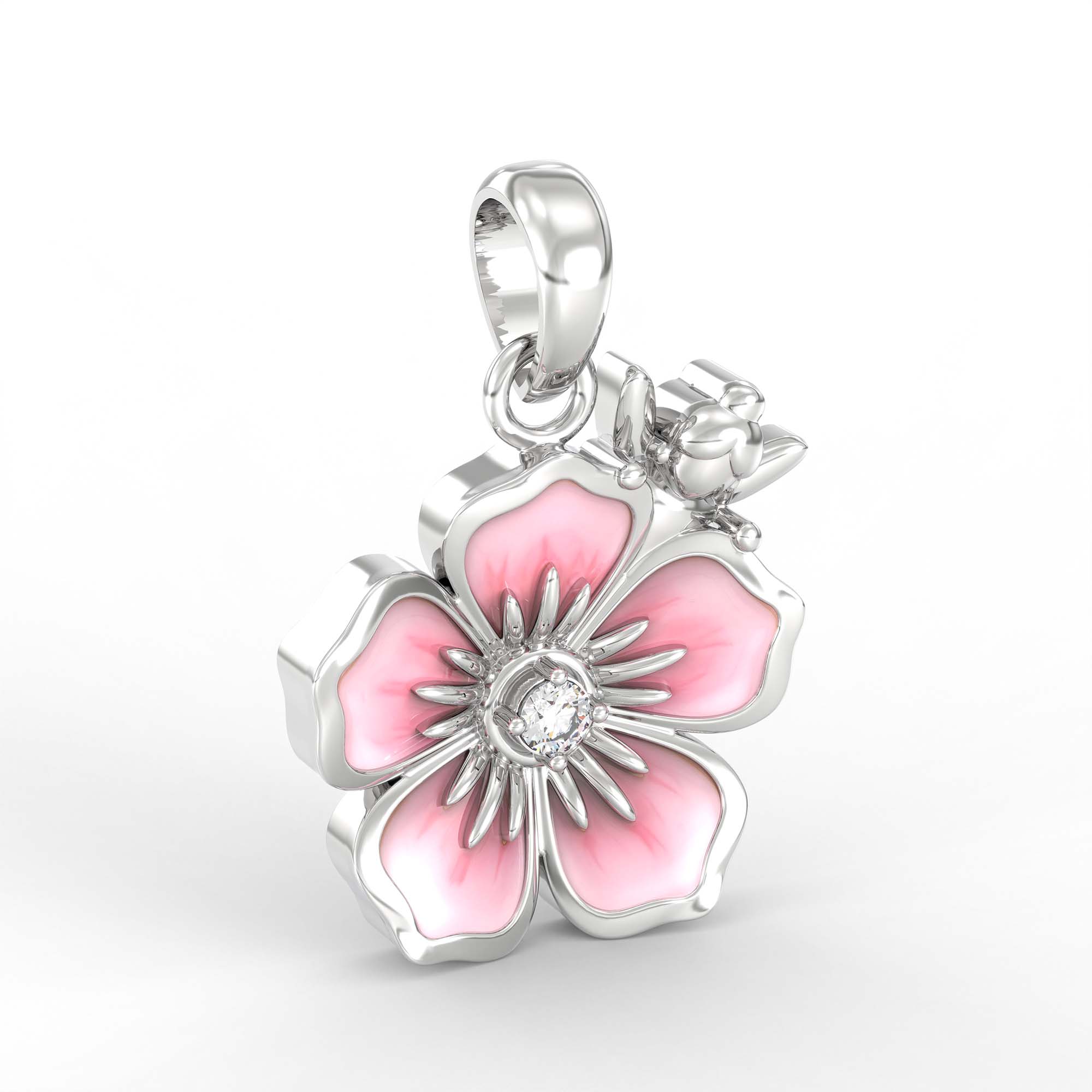 Kids Pendant in 18K White Gold with Lab grown diamond thumbnail