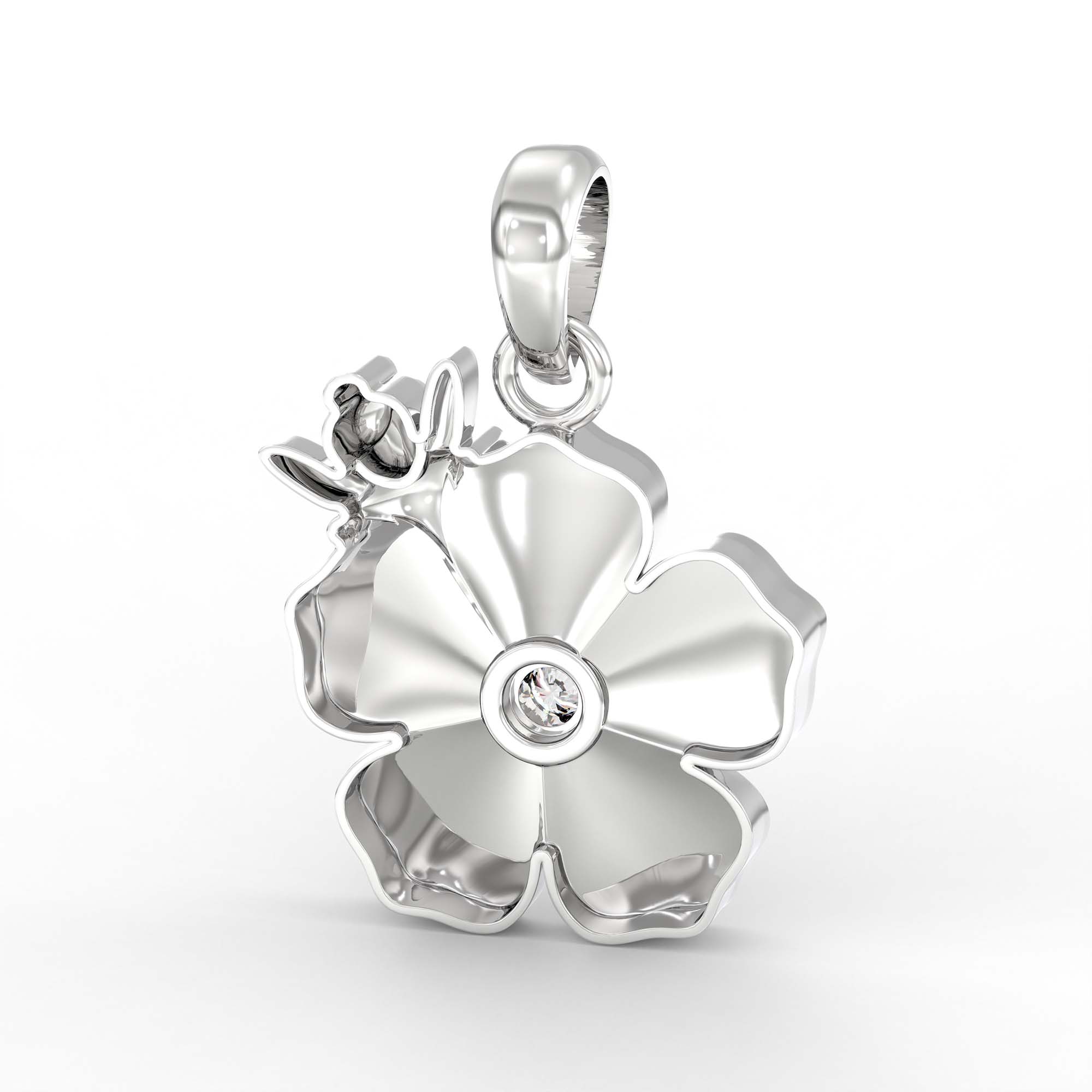 Kids Pendant in 18K White Gold with Lab grown diamond thumbnail
