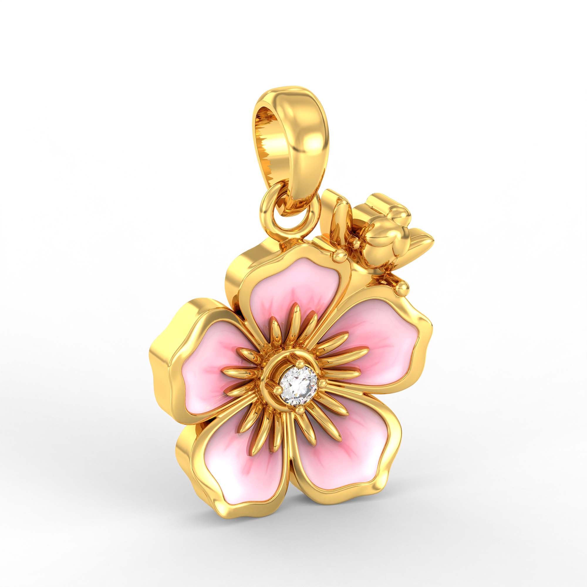 Kids Pendant in 22K Yellow Gold with Lab grown diamond thumbnail