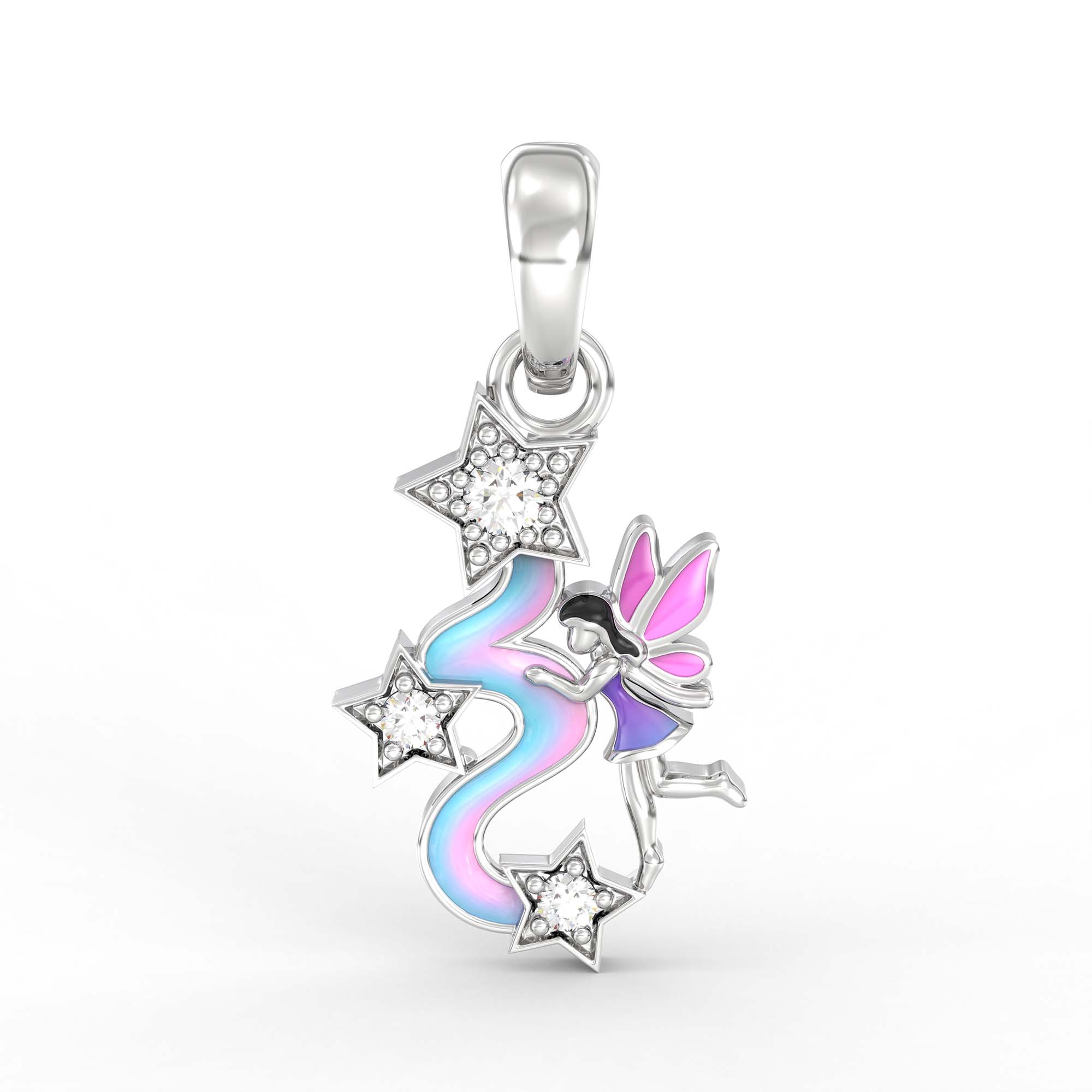 Kids Pendant in 18K White Gold with Lab grown diamond thumbnail