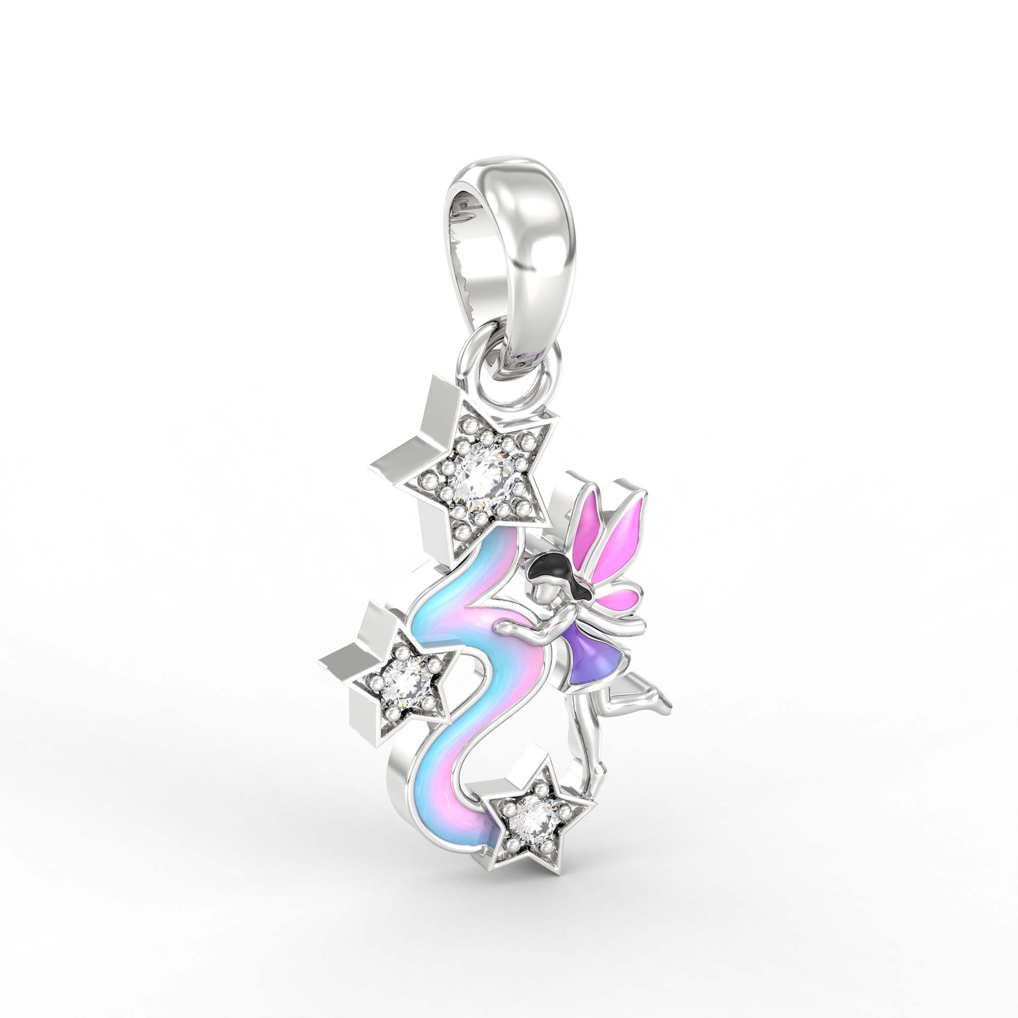 Kids Pendant in 18K White Gold with Lab grown diamond thumbnail