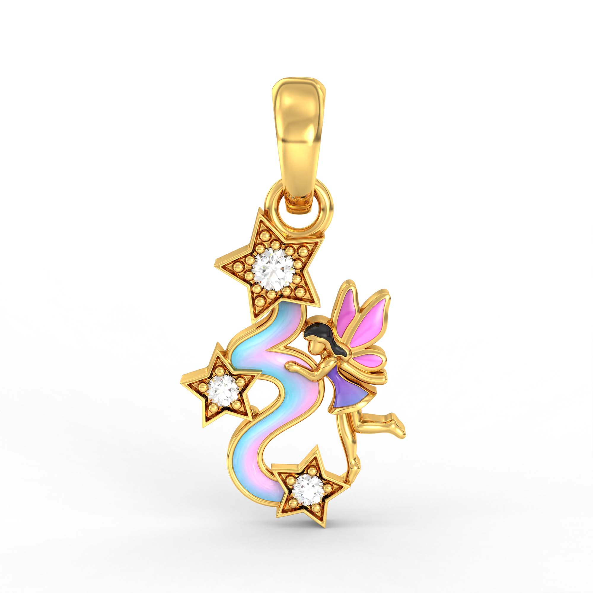 Kids Pendant in 22K Yellow Gold with Lab grown diamond thumbnail