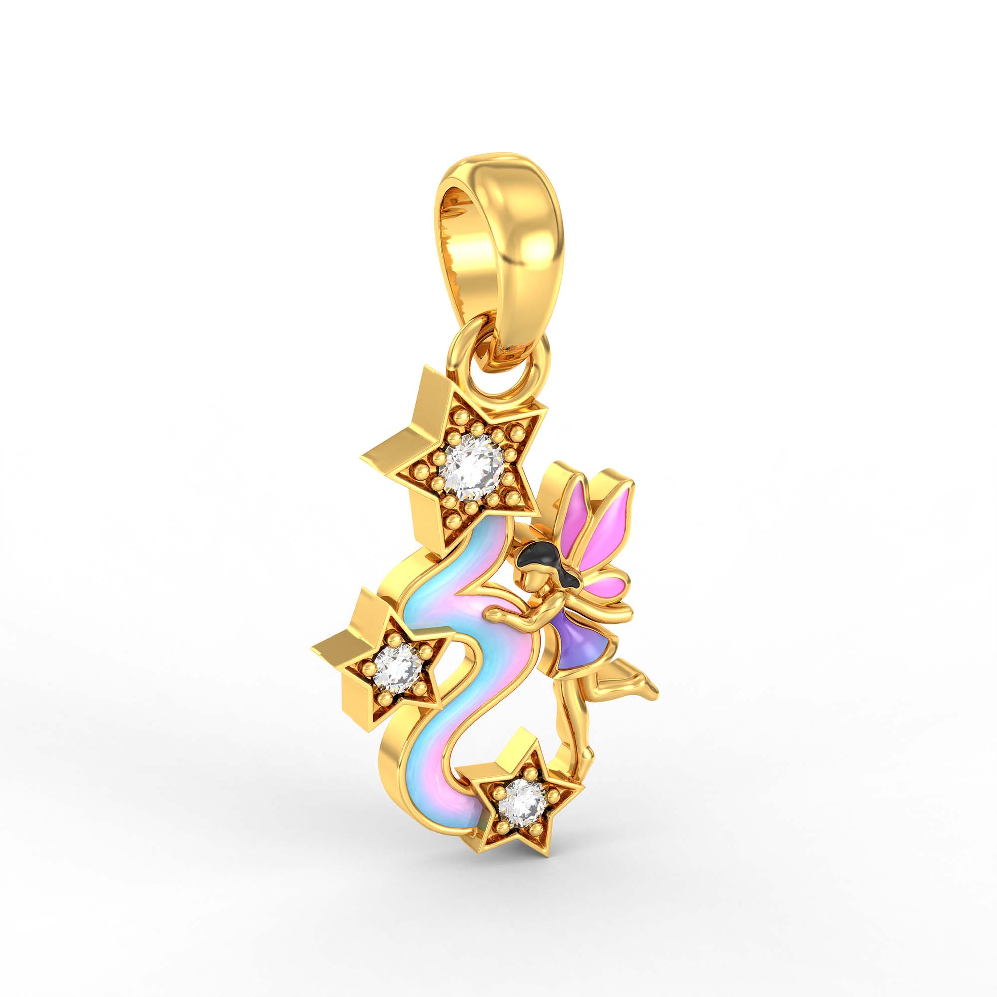 Kids Pendant in 22K Yellow Gold with Lab grown diamond thumbnail