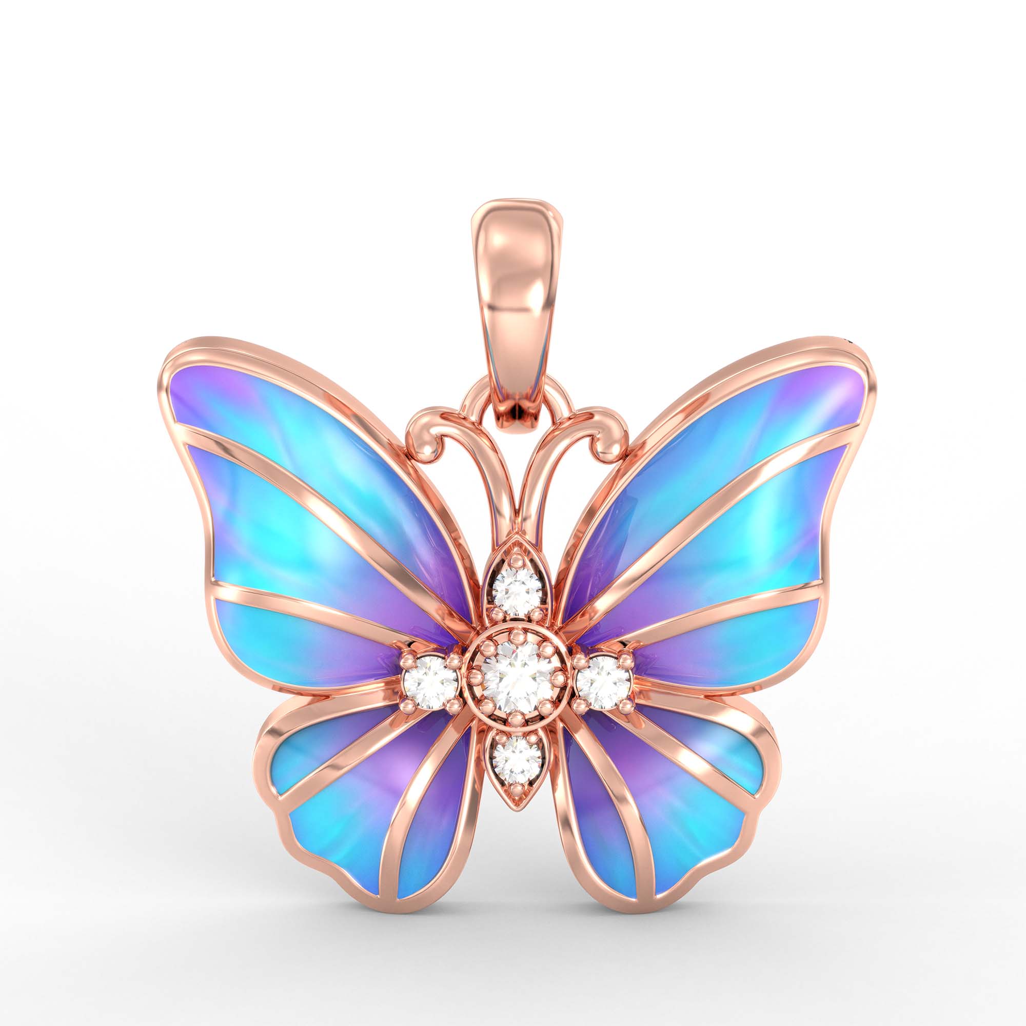 Kids Pendant in 18K Rose Gold with Lab grown diamond thumbnail
