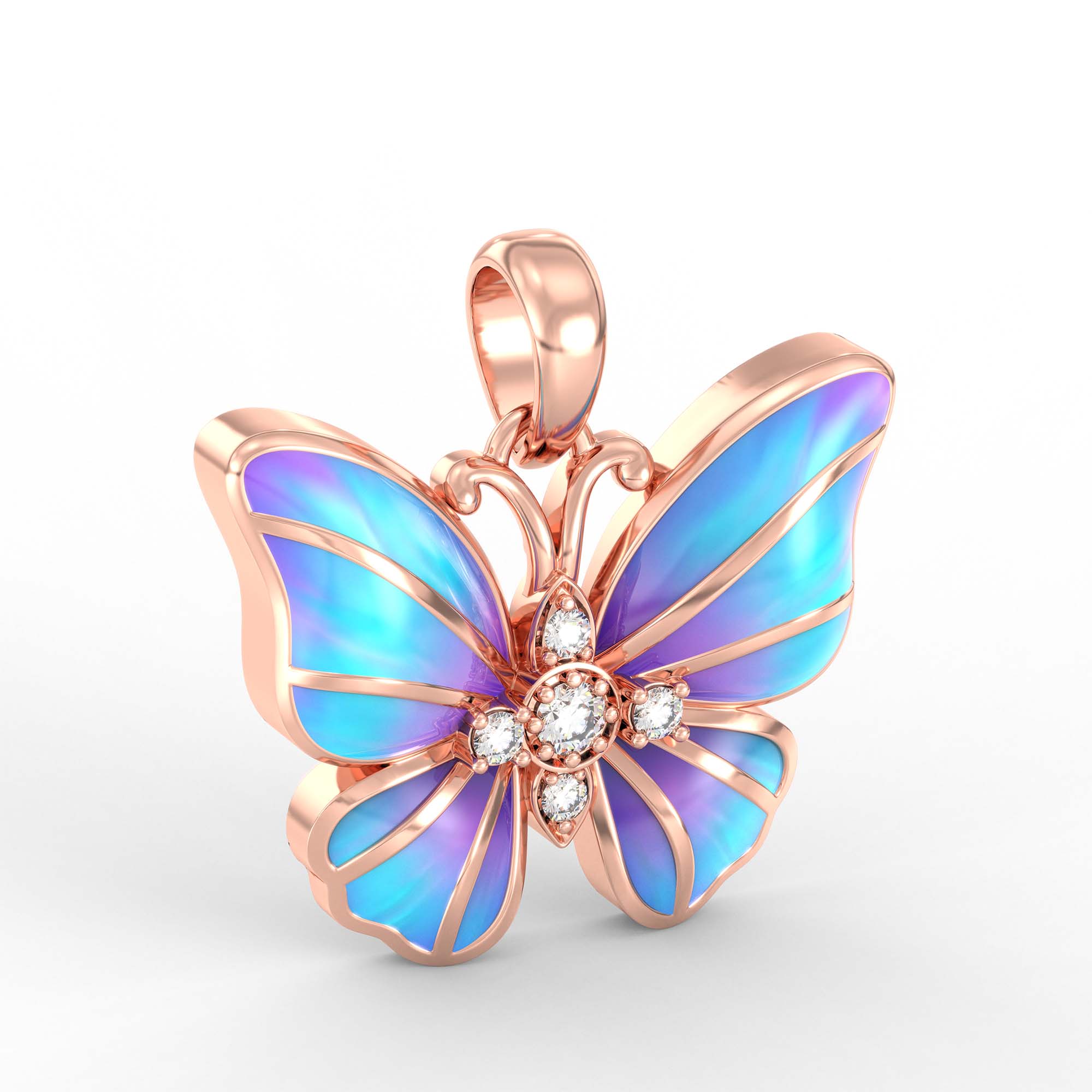 Kids Pendant in 18K Rose Gold with Lab grown diamond thumbnail