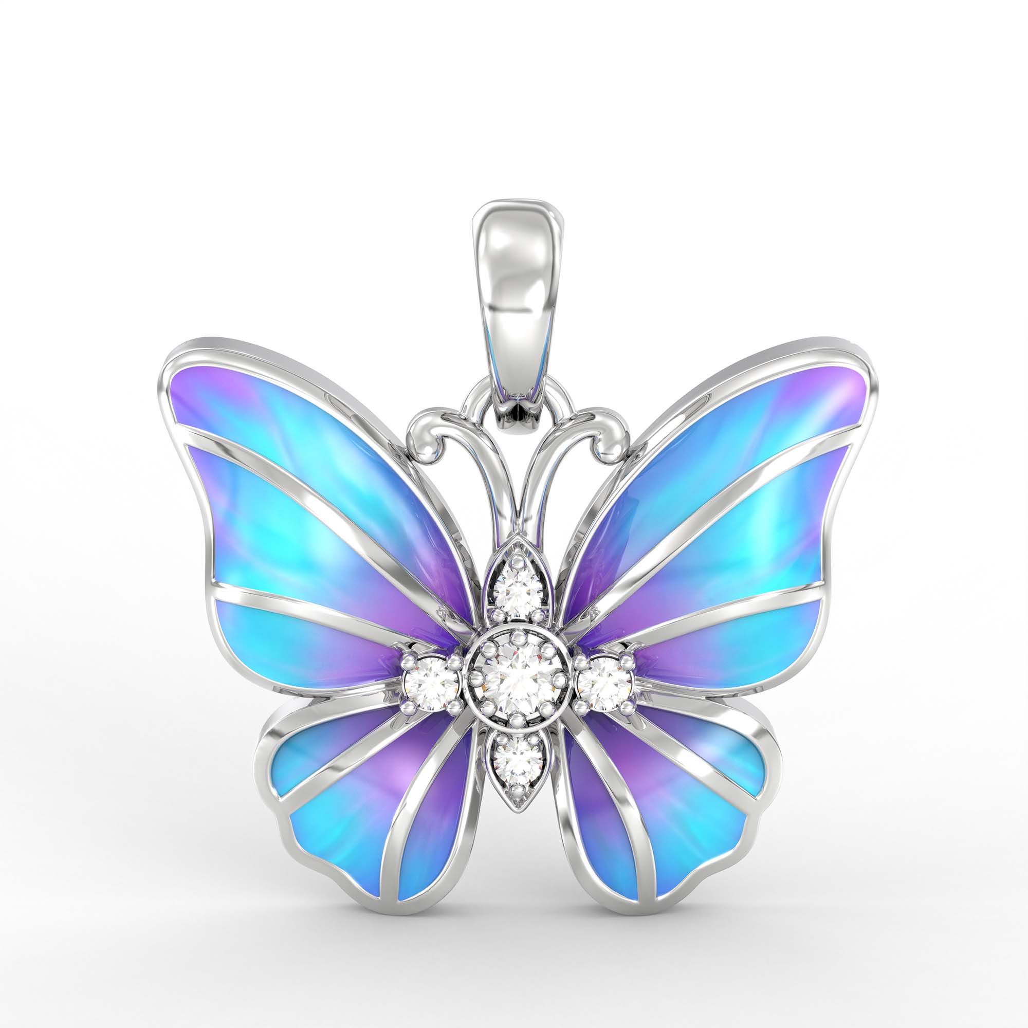 Kids Pendant in 18K White Gold with Lab grown diamond thumbnail