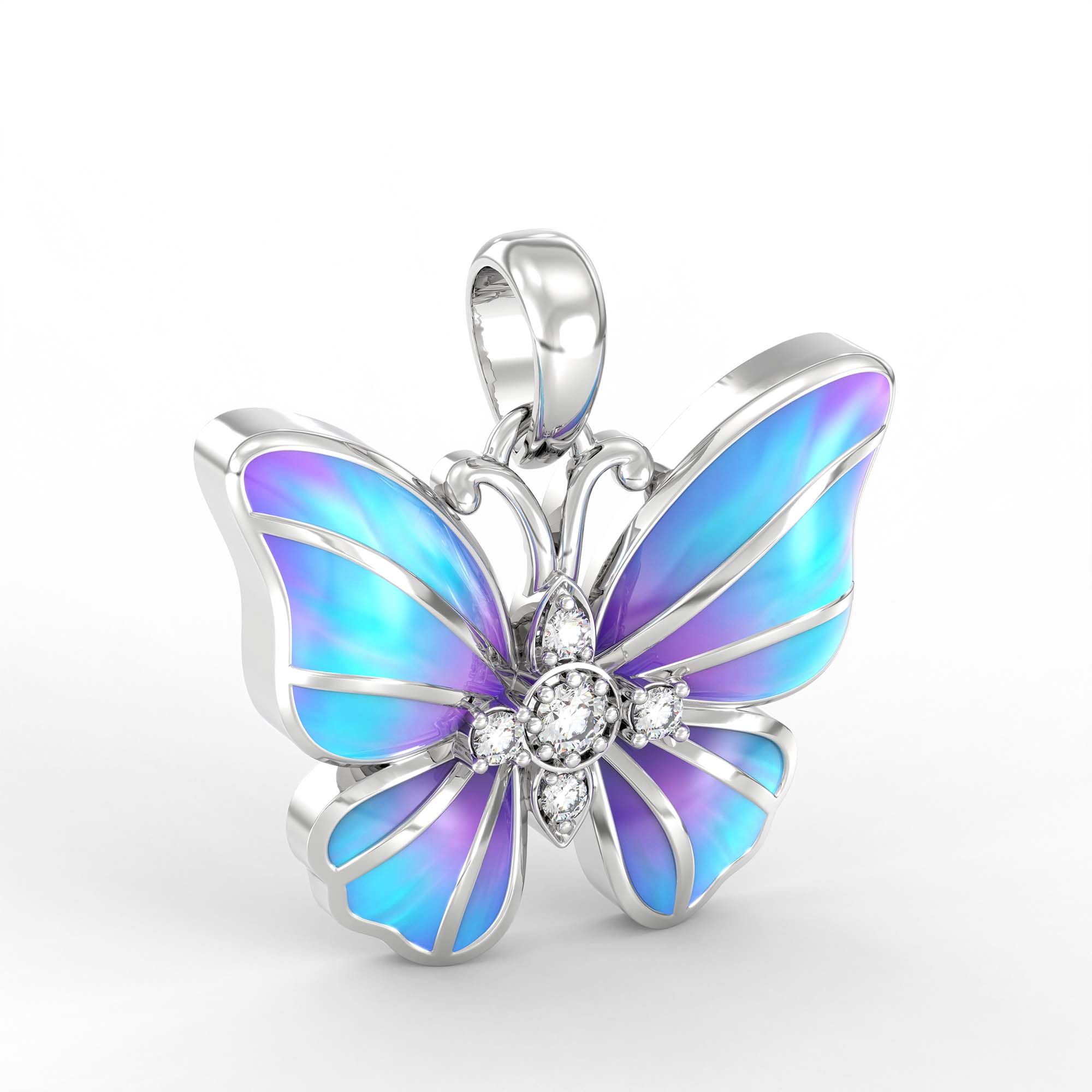Kids Pendant in 18K White Gold with Lab grown diamond thumbnail
