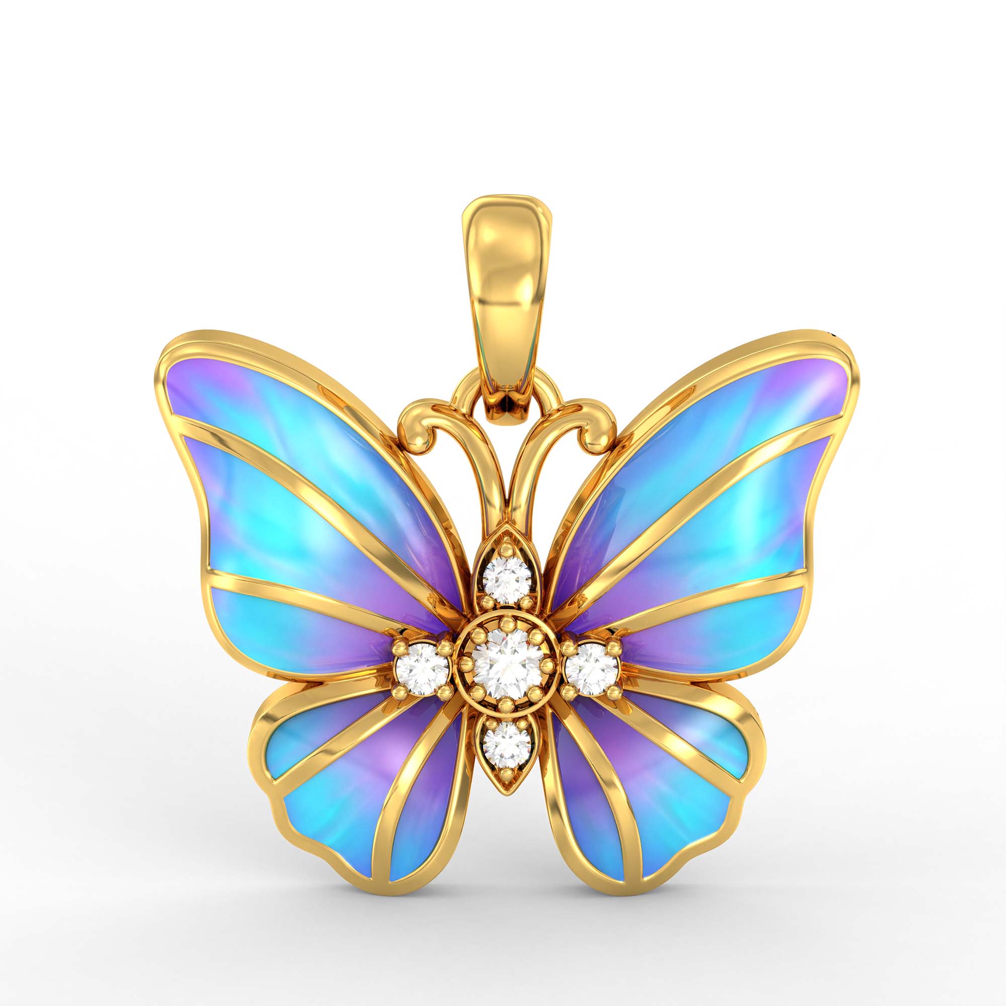 Kids Pendant in 22K Yellow Gold with Lab grown diamond thumbnail
