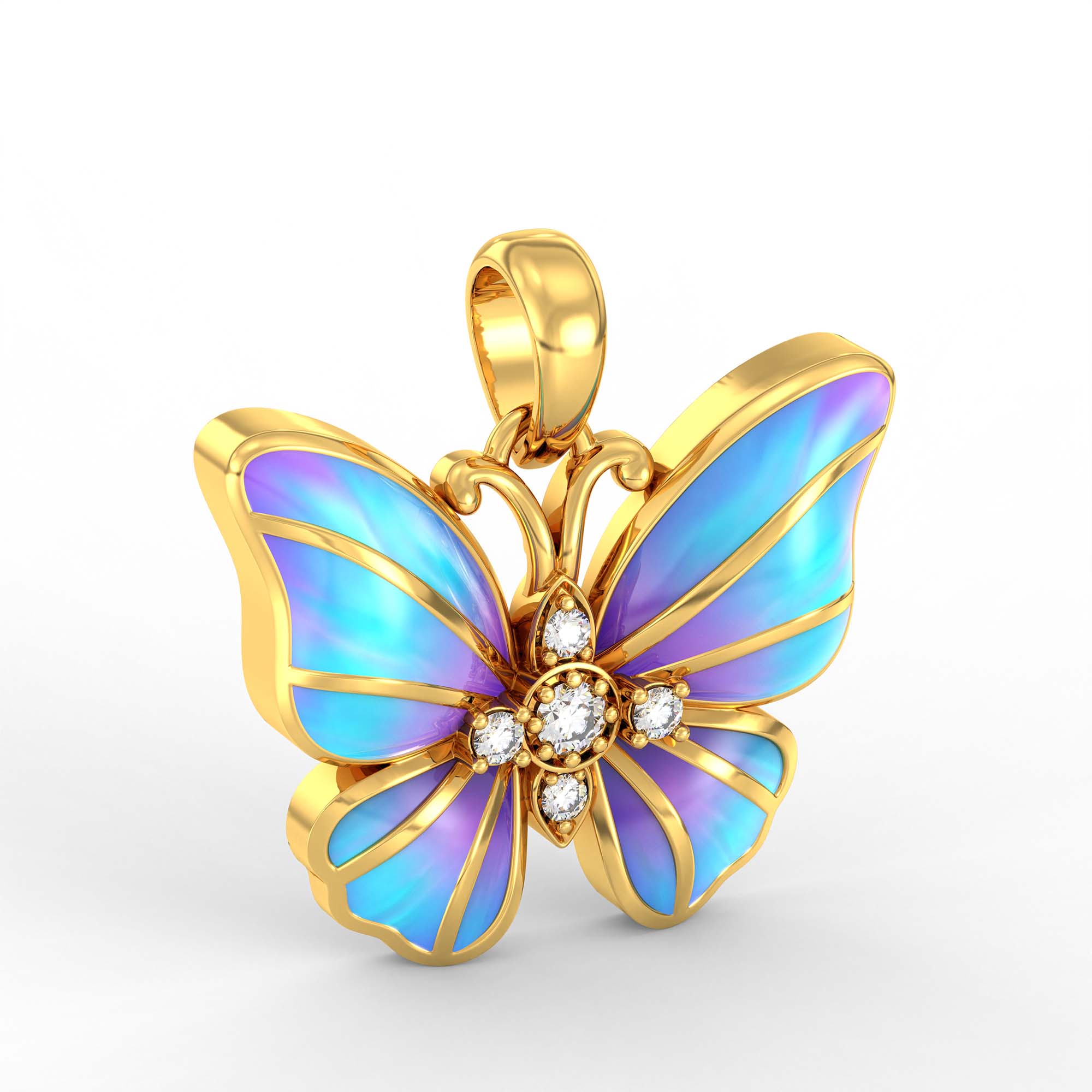 Kids Pendant in 22K Yellow Gold with Lab grown diamond thumbnail