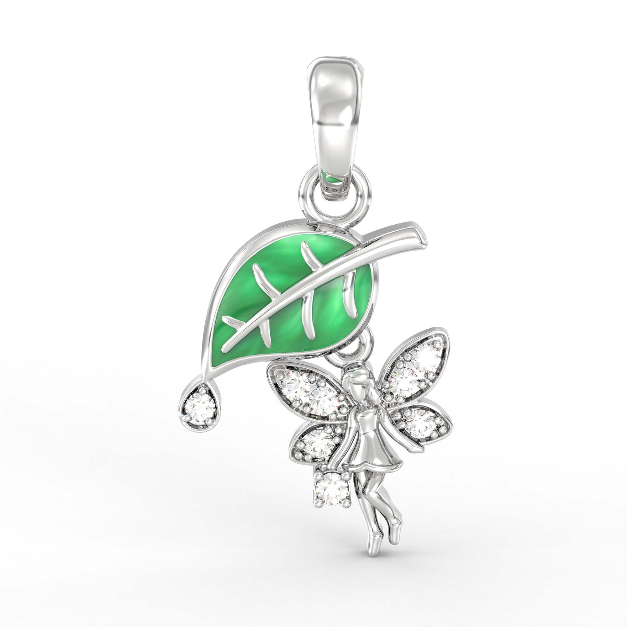 Kids Pendant in 18K White Gold with Lab grown diamond thumbnail