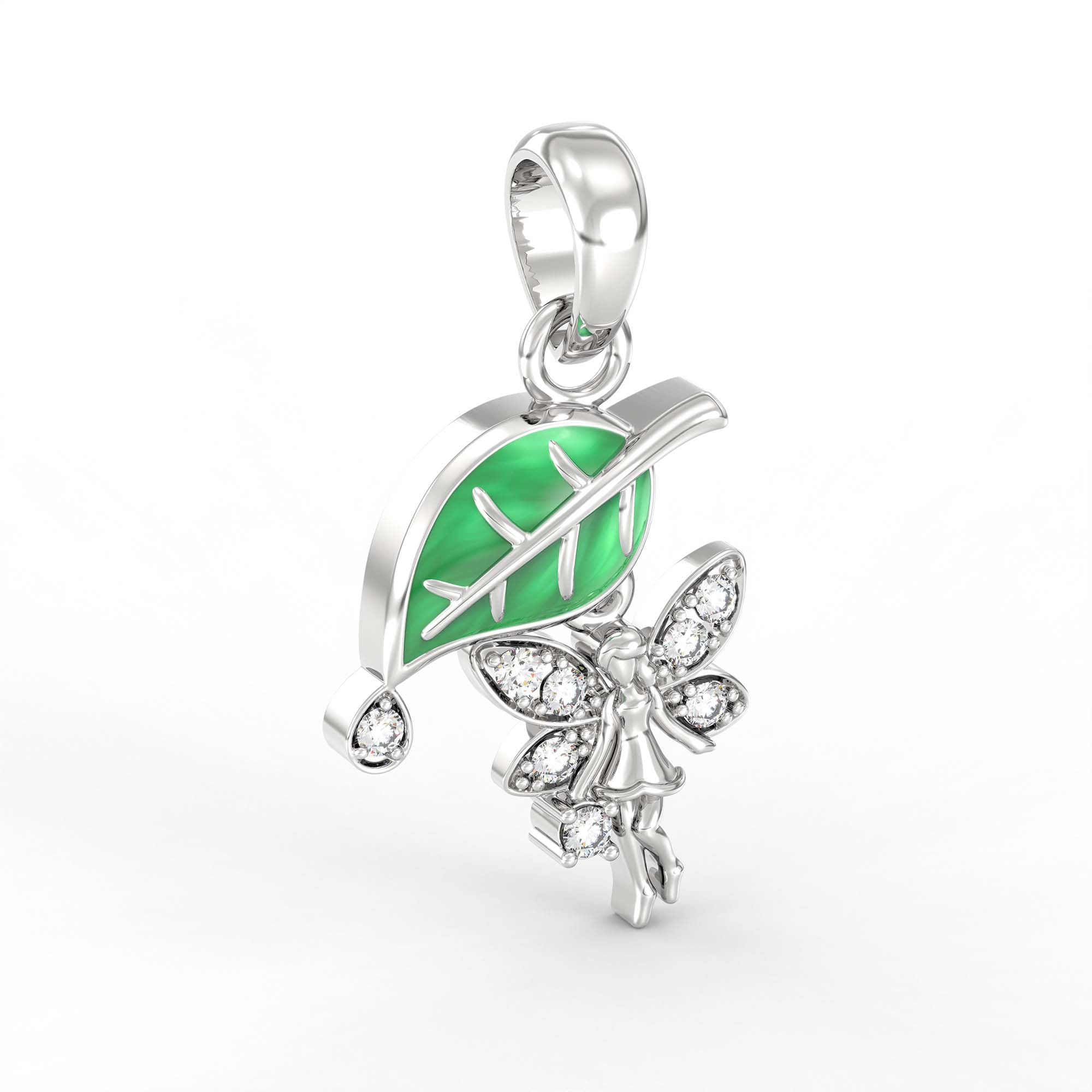 Kids Pendant in 18K White Gold with Lab grown diamond thumbnail