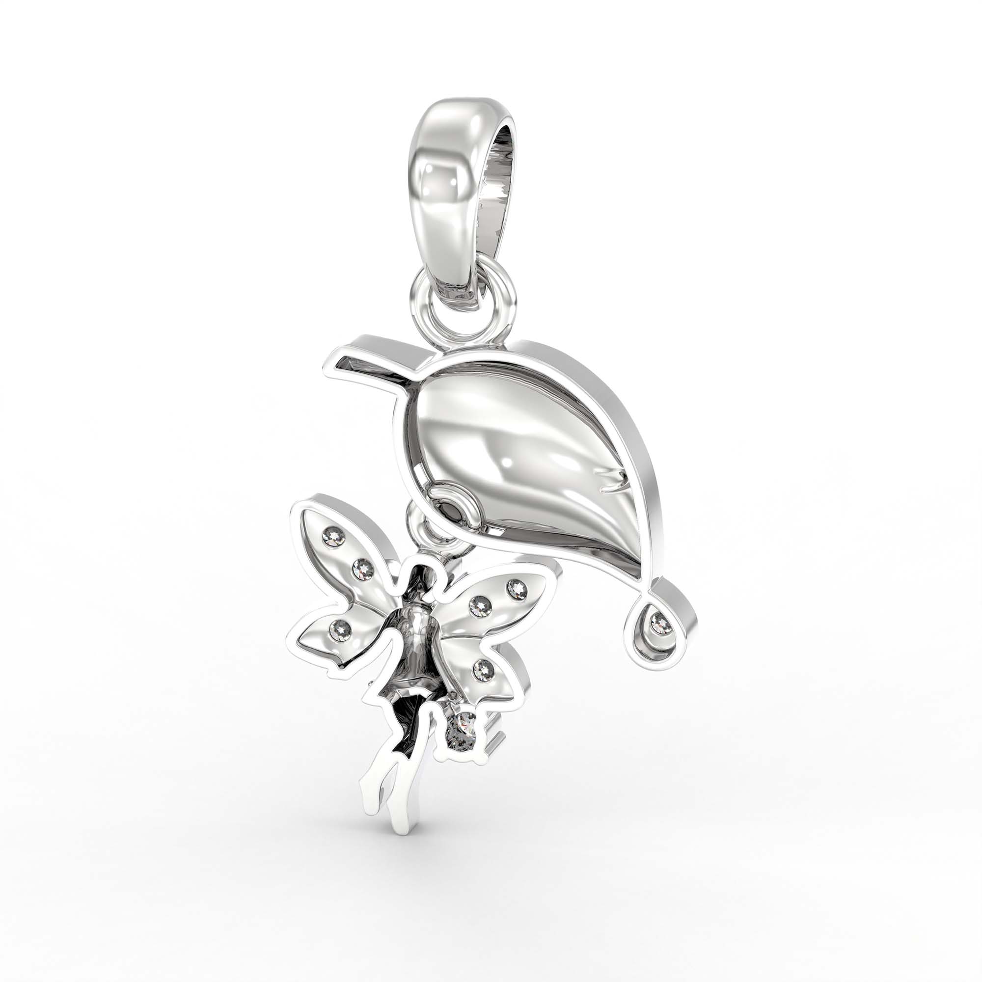 Kids Pendant in 18K White Gold with Lab grown diamond thumbnail