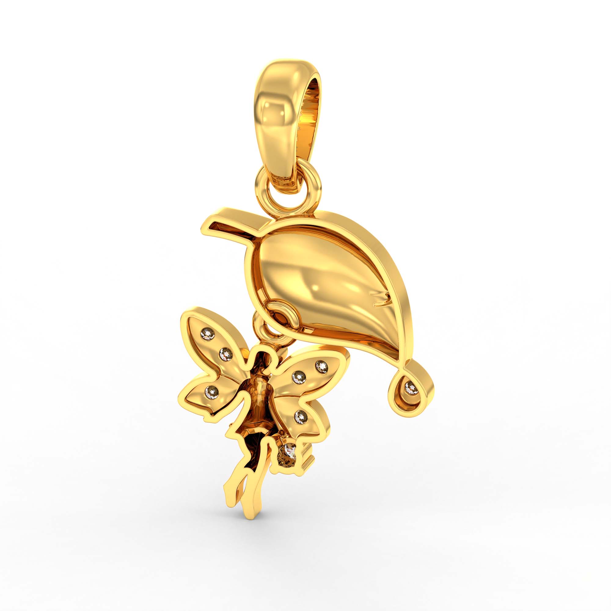 Kids Pendant in 22K Yellow Gold with Lab grown diamond thumbnail