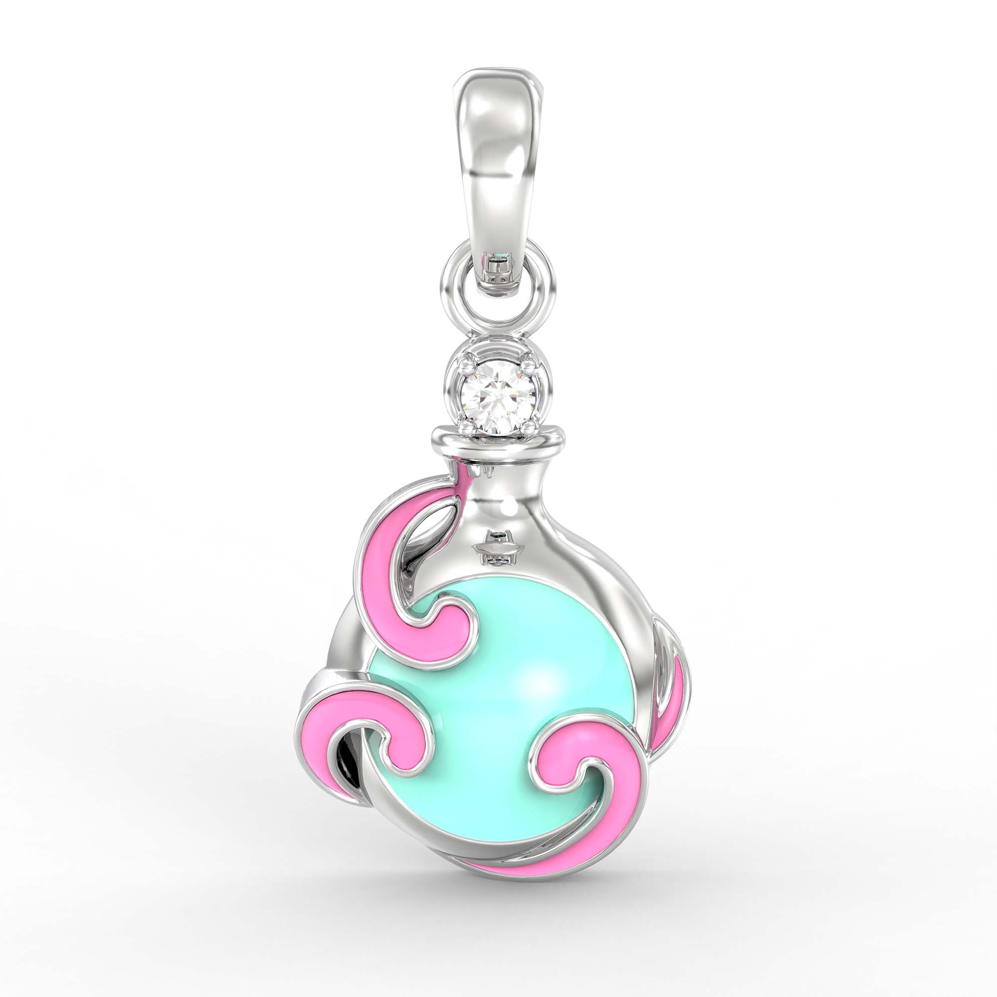 Kids Pendant in 18K White Gold with Lab grown diamond thumbnail