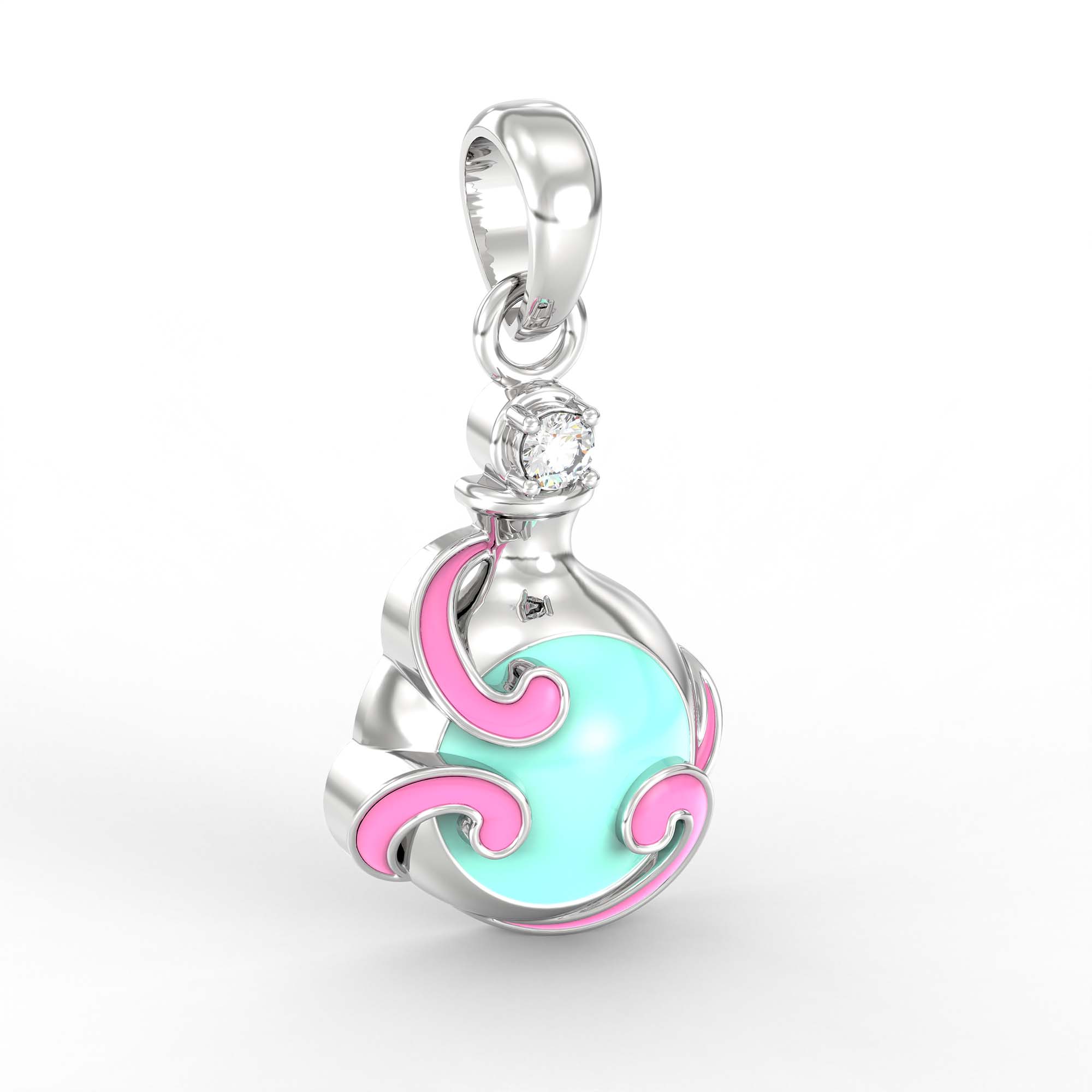 Kids Pendant in 18K White Gold with Lab grown diamond thumbnail