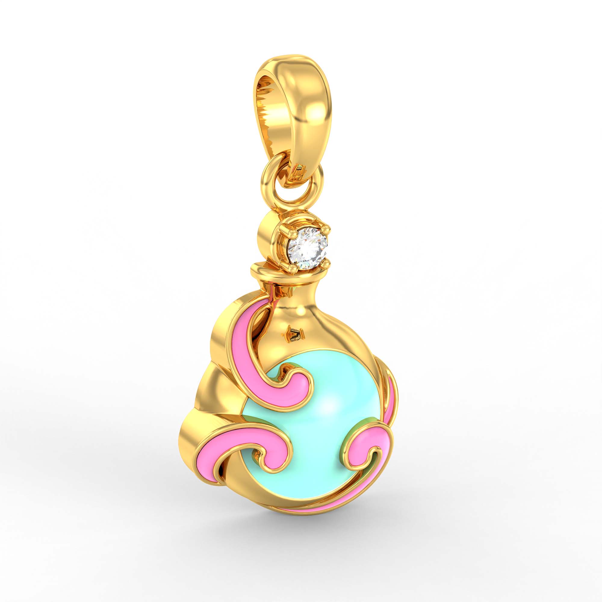 Kids Pendant in 22K Yellow Gold with Lab grown diamond thumbnail