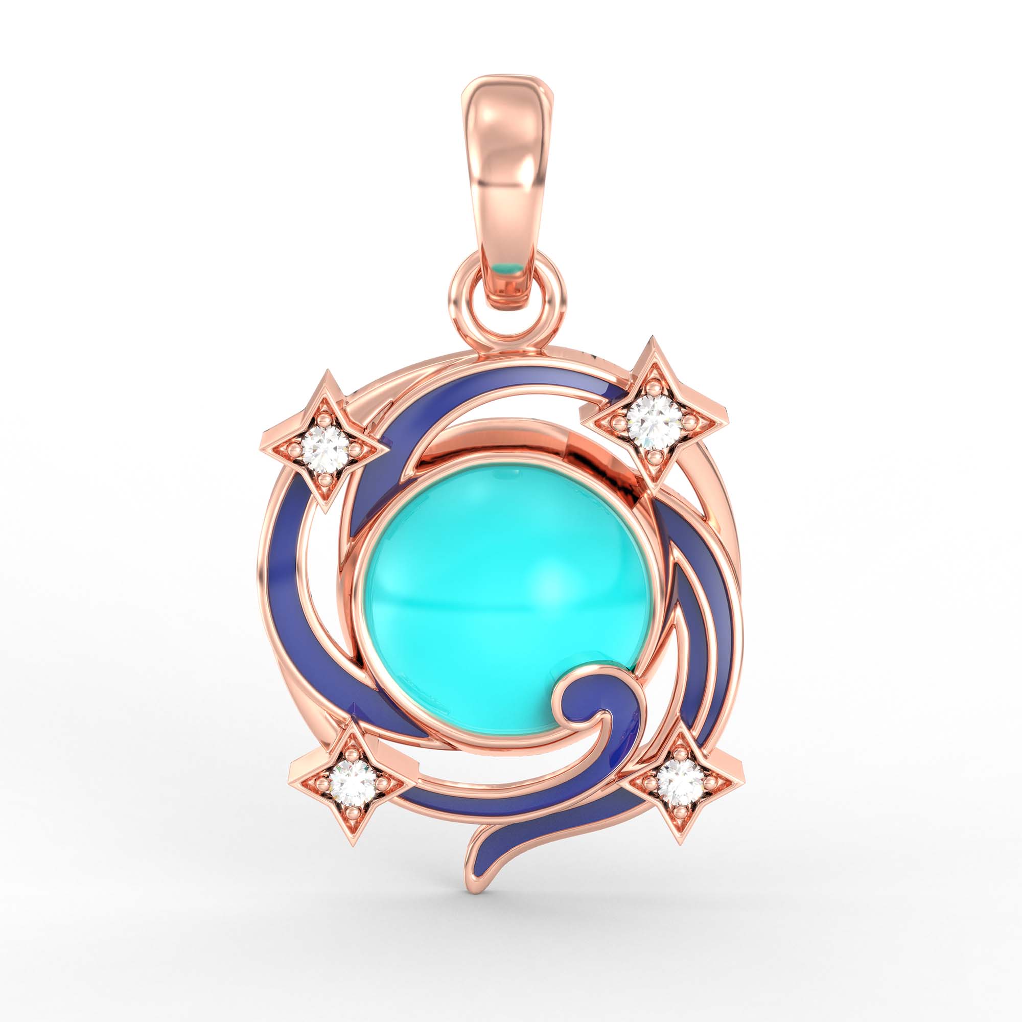 Kids Pendant in 18K Rose Gold with Lab grown diamond thumbnail