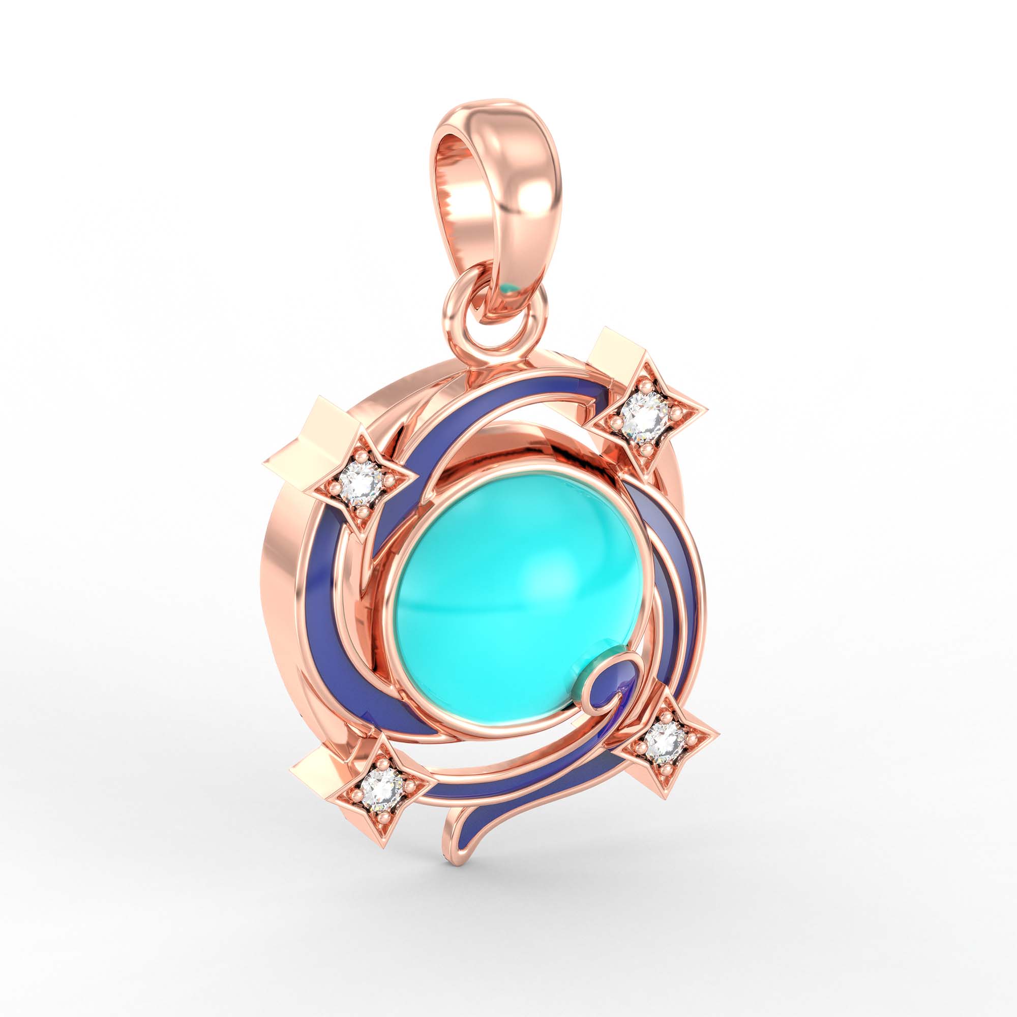Kids Pendant in 18K Rose Gold with Lab grown diamond thumbnail