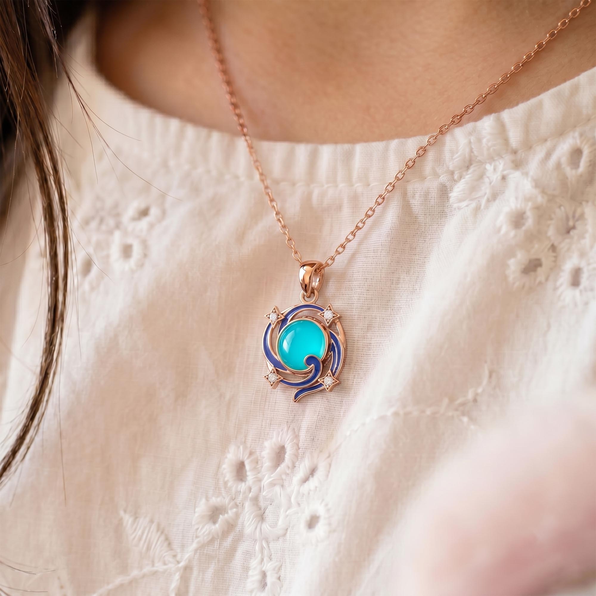 Kids Pendant in 18K Rose Gold with Lab grown diamond thumbnail