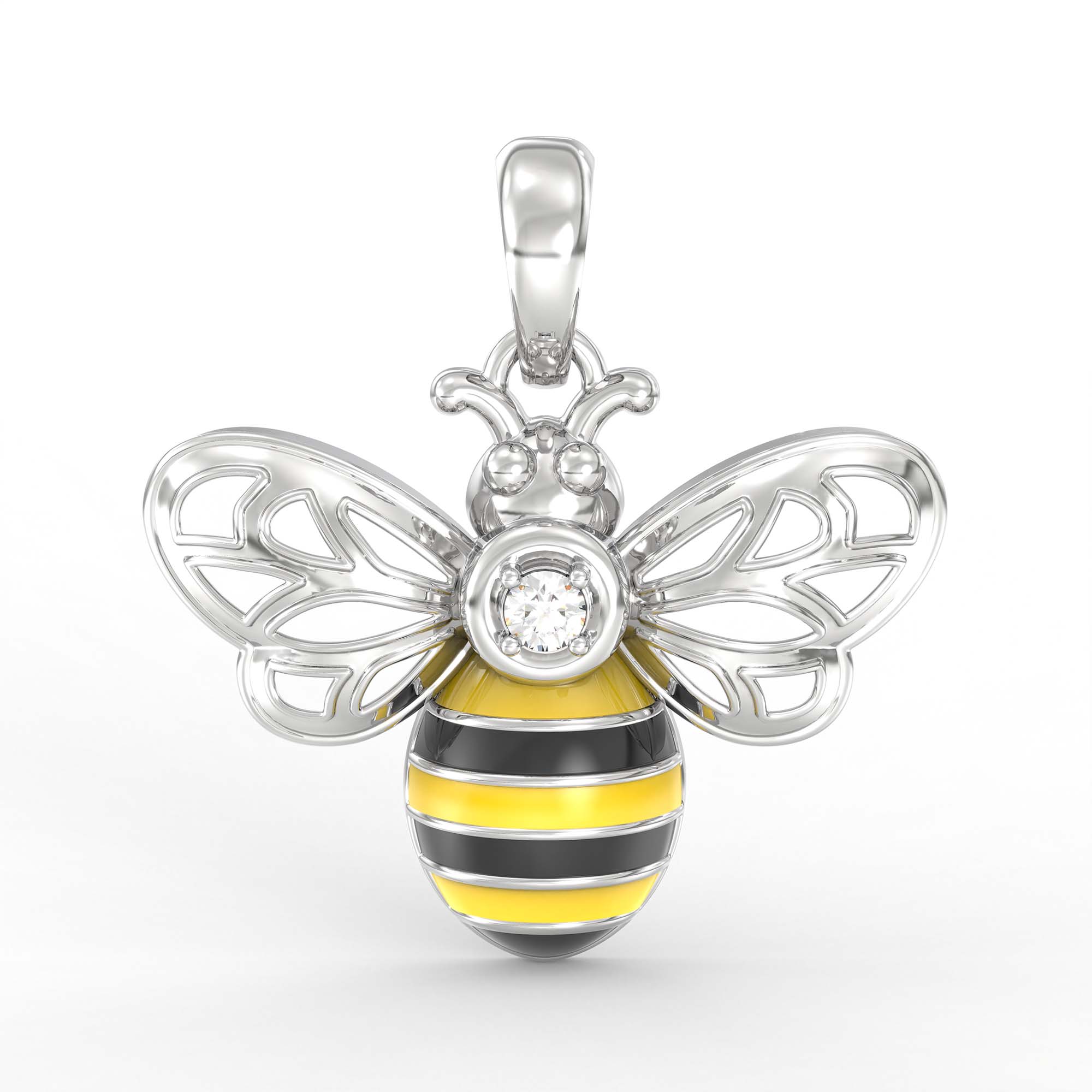 Kids Pendant in 18K White Gold with Lab grown diamond thumbnail