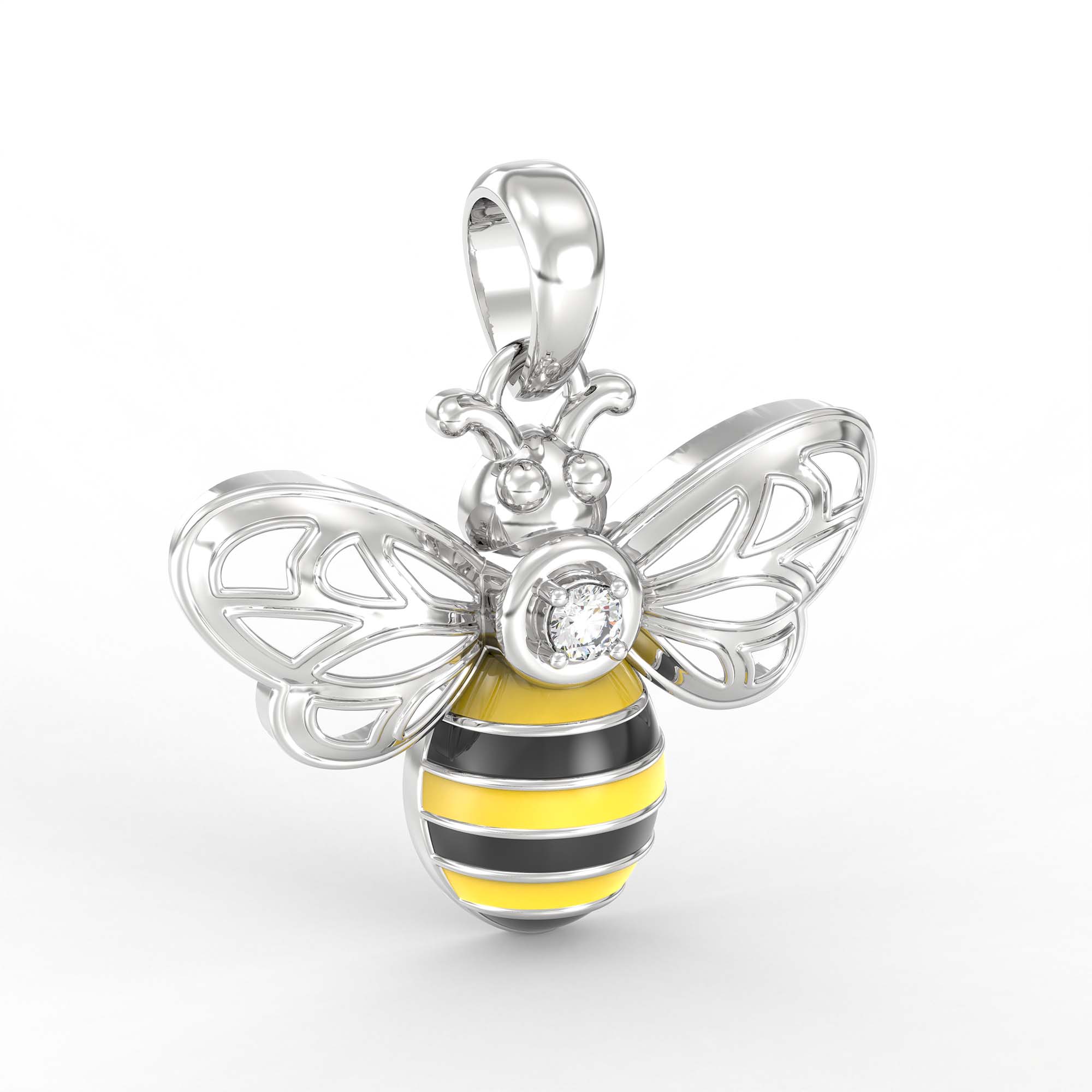 Kids Pendant in 18K White Gold with Lab grown diamond thumbnail