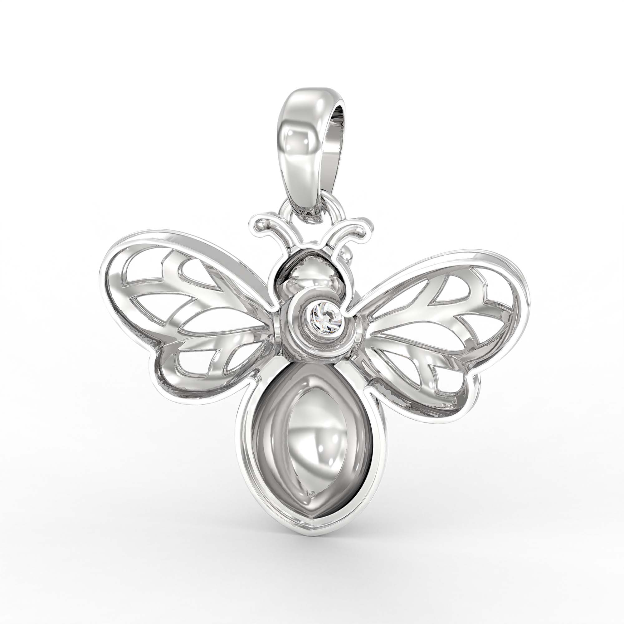 Kids Pendant in 18K White Gold with Lab grown diamond thumbnail