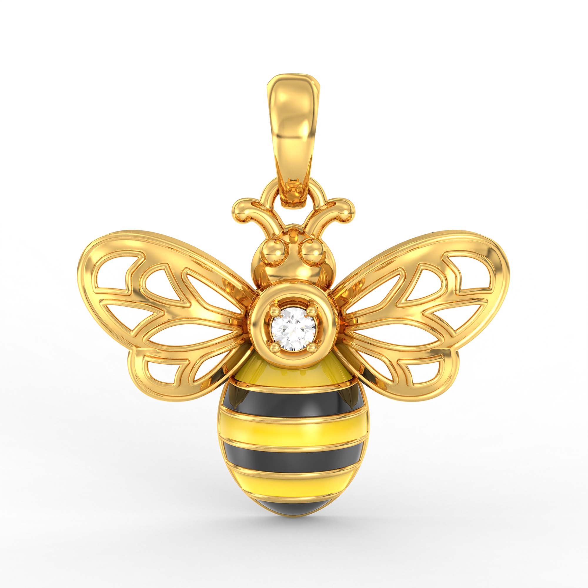 Kids Pendant in 22K Yellow Gold with Lab grown diamond thumbnail