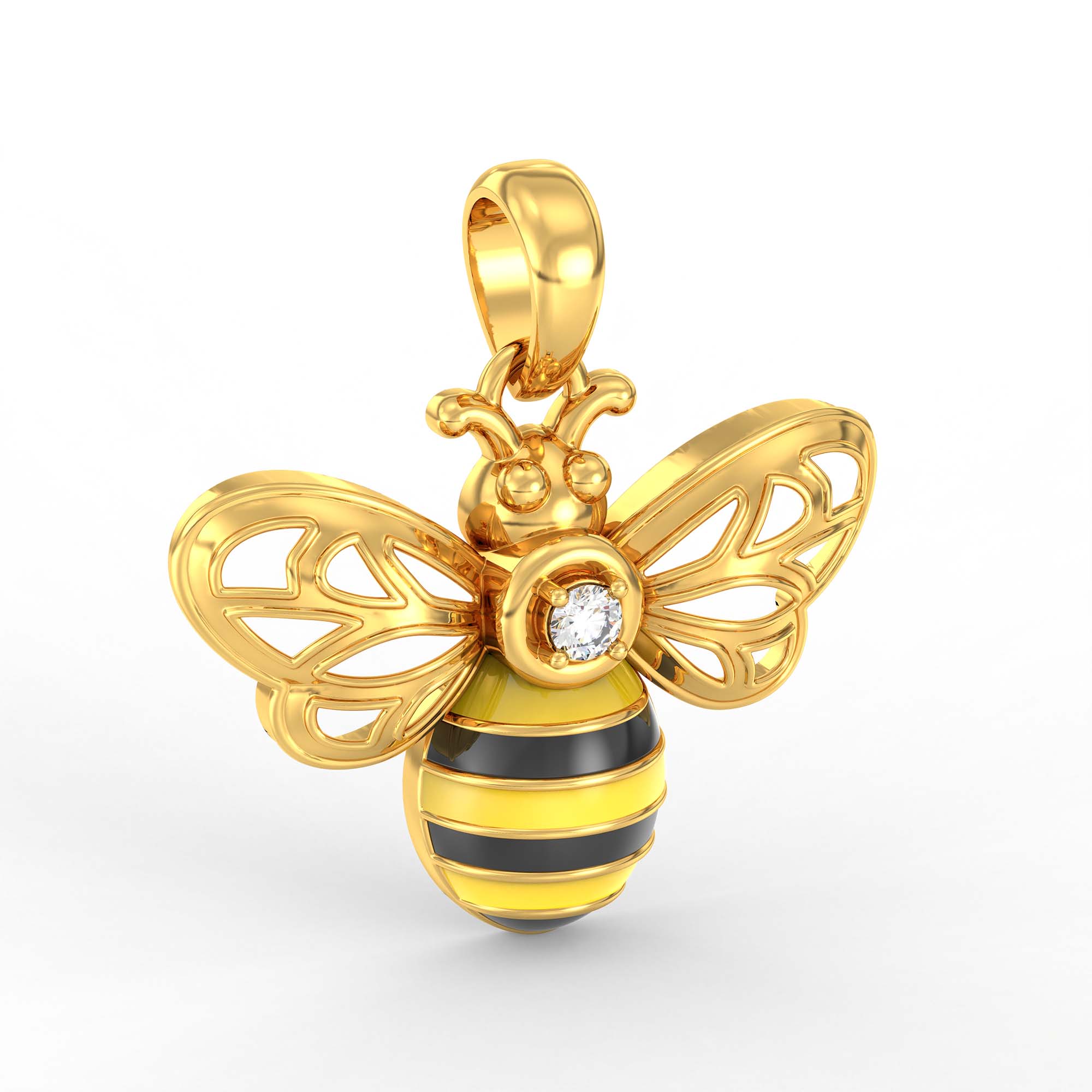 Kids Pendant in 22K Yellow Gold with Lab grown diamond thumbnail