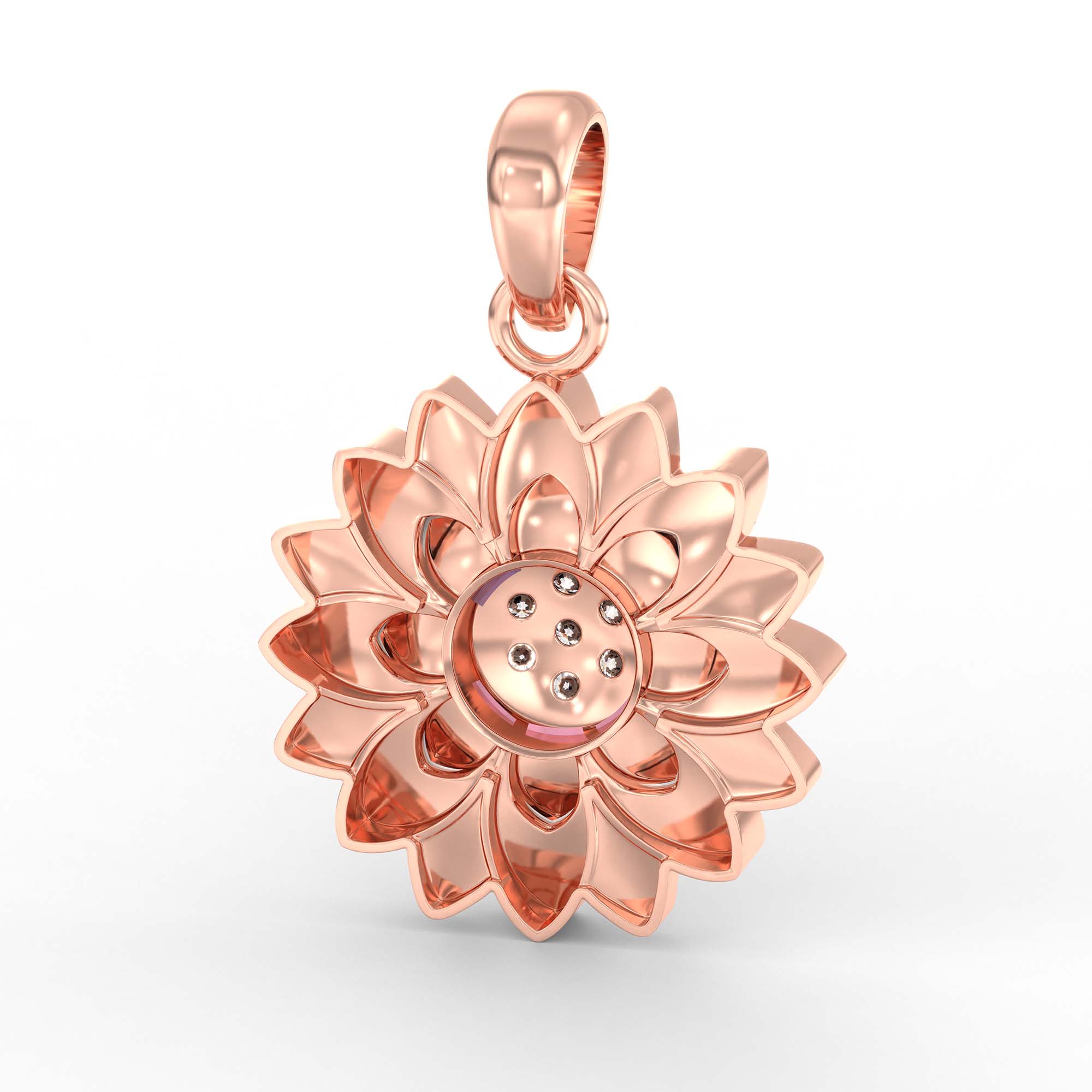 Kids Pendant in 18K Rose Gold with Lab grown diamond thumbnail