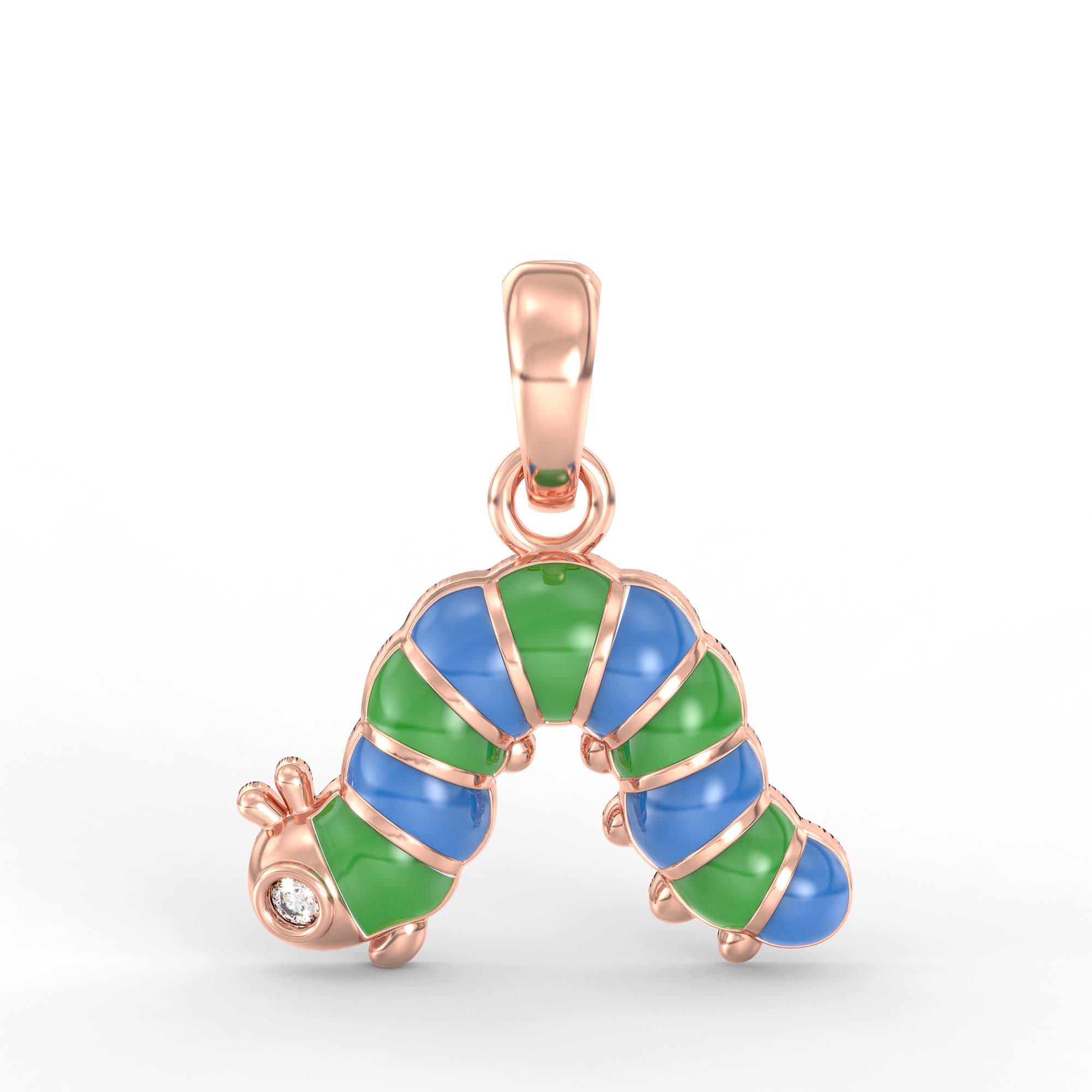 Kids Pendant in 18K Rose Gold with Lab grown diamond thumbnail