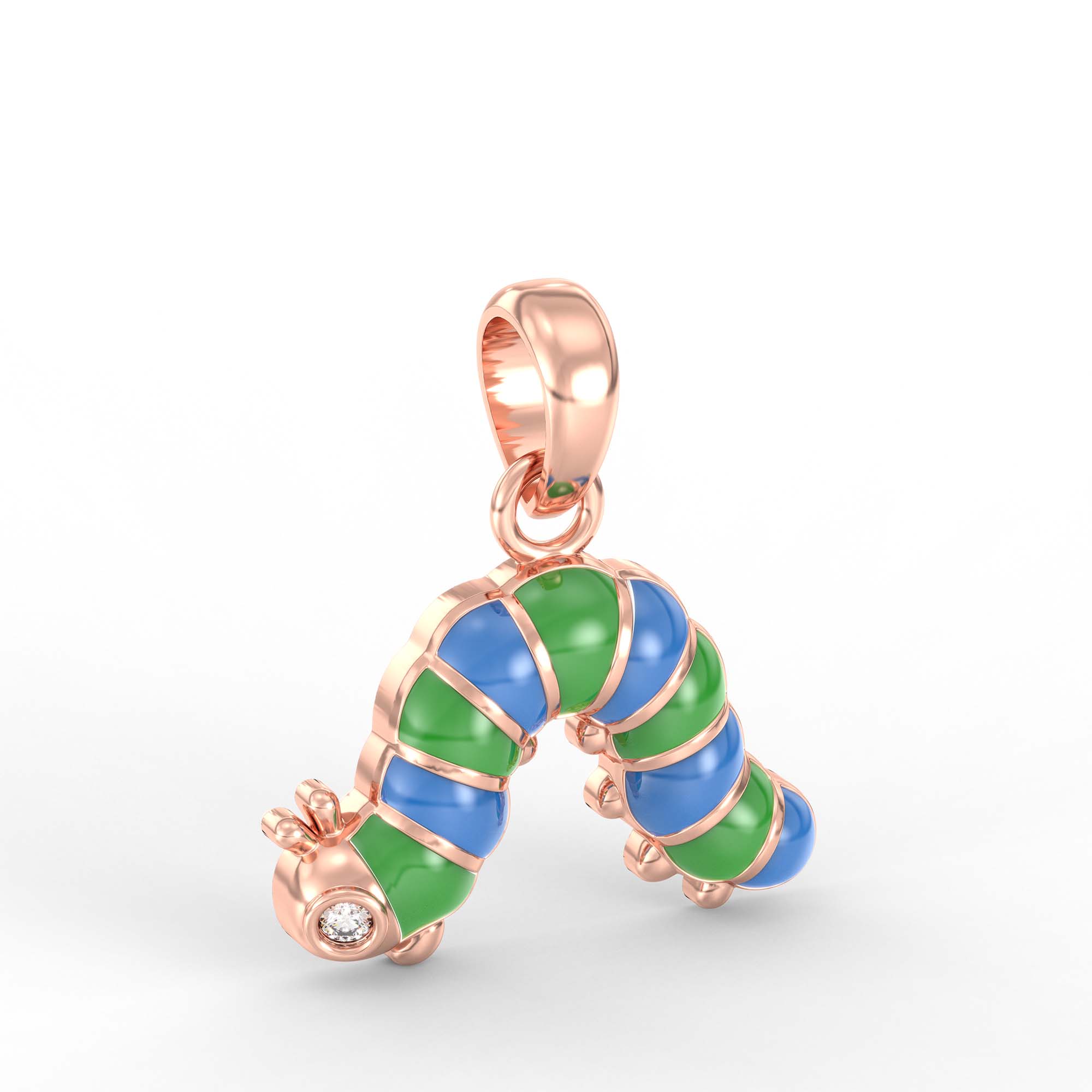 Kids Pendant in 18K Rose Gold with Lab grown diamond thumbnail