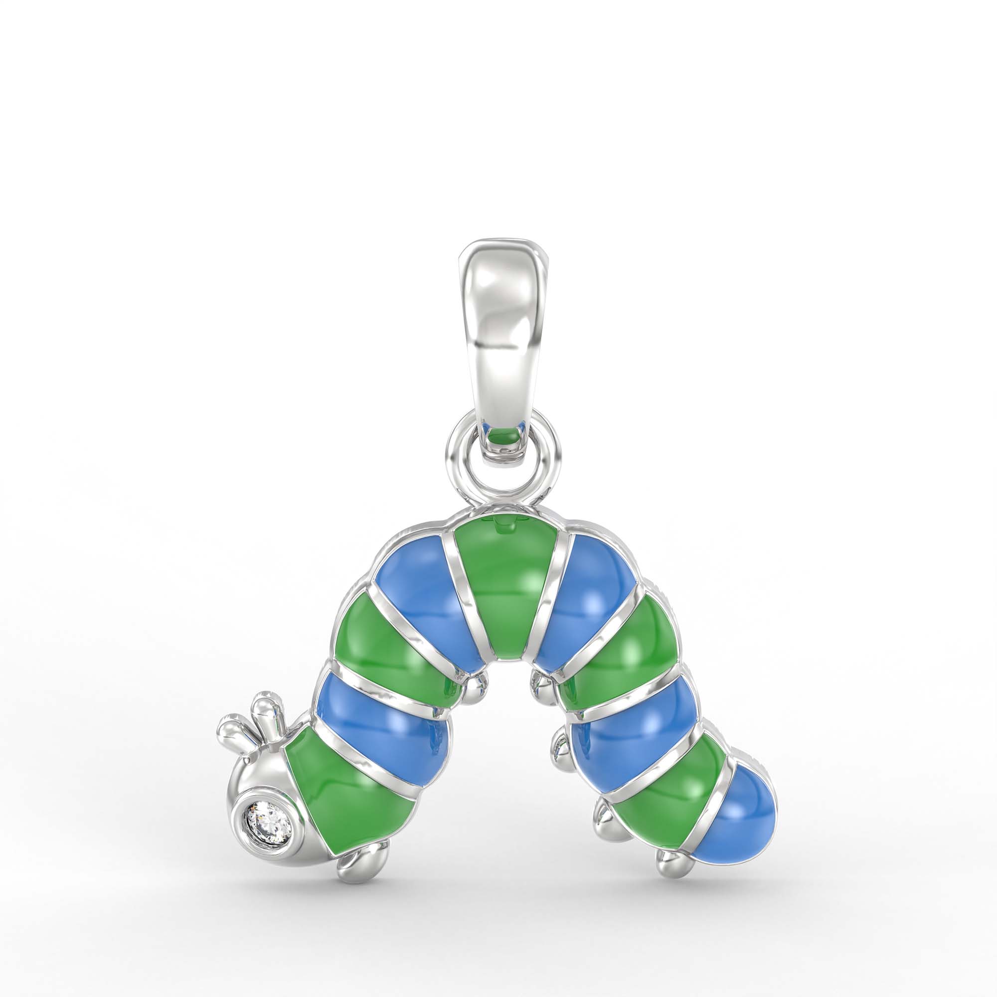 Kids Pendant in 18K White Gold with Lab grown diamond thumbnail