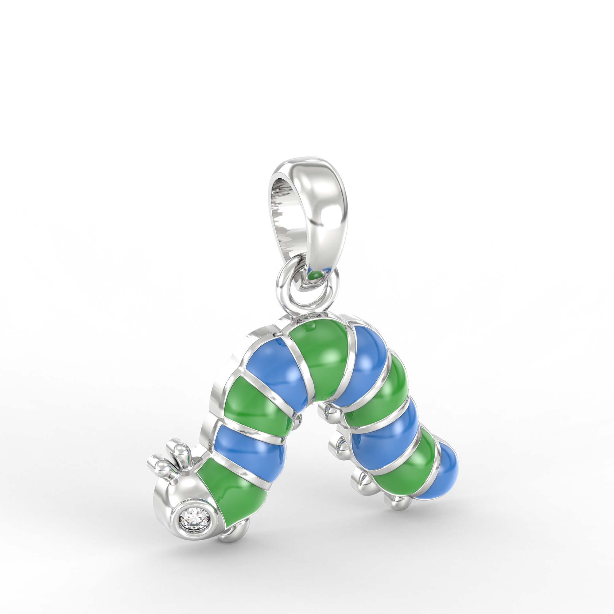 Kids Pendant in 18K White Gold with Lab grown diamond thumbnail